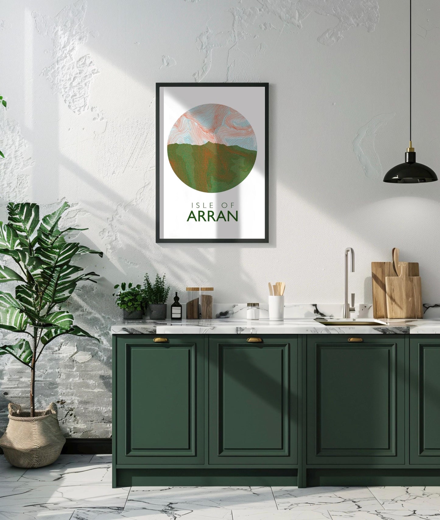 Isle of Arran Topography Silhouette | Hiking | Outdoors | Nature | Scotland print