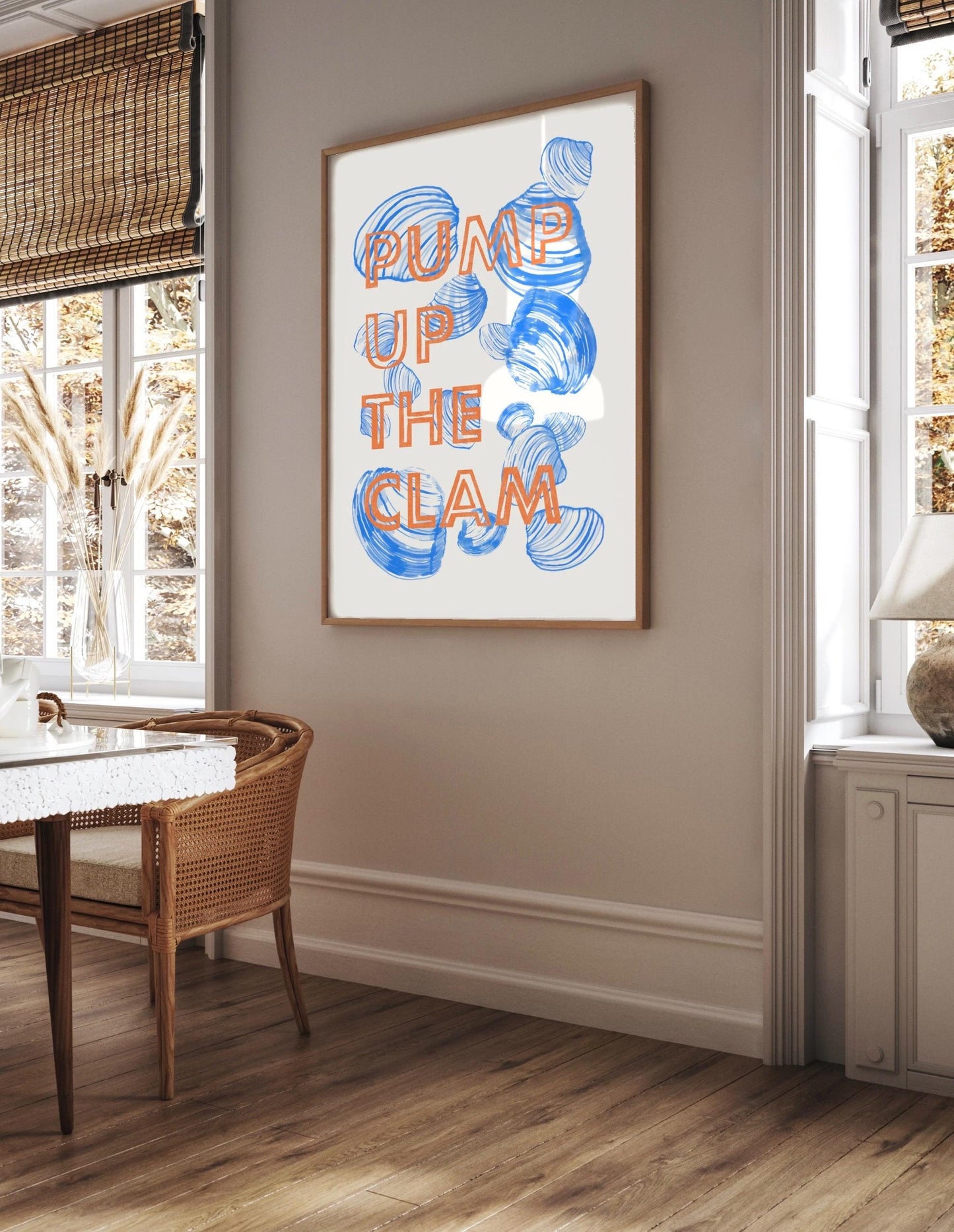Pump Up The Clam Kitchen Print: 90s Techno Art, Wall Art, Home decor, Poster