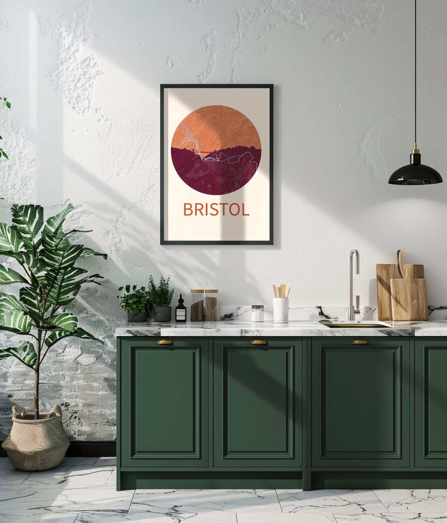 Bristol Skyline Art Print | Modern City Topography Poster