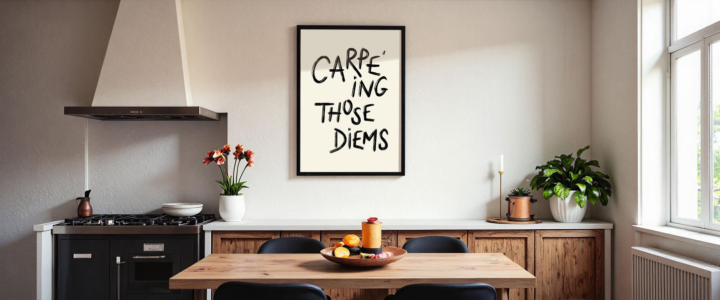 Carpe Diem Print: Inspirational Quote, Positive Affirmation, Wall Art, Poster