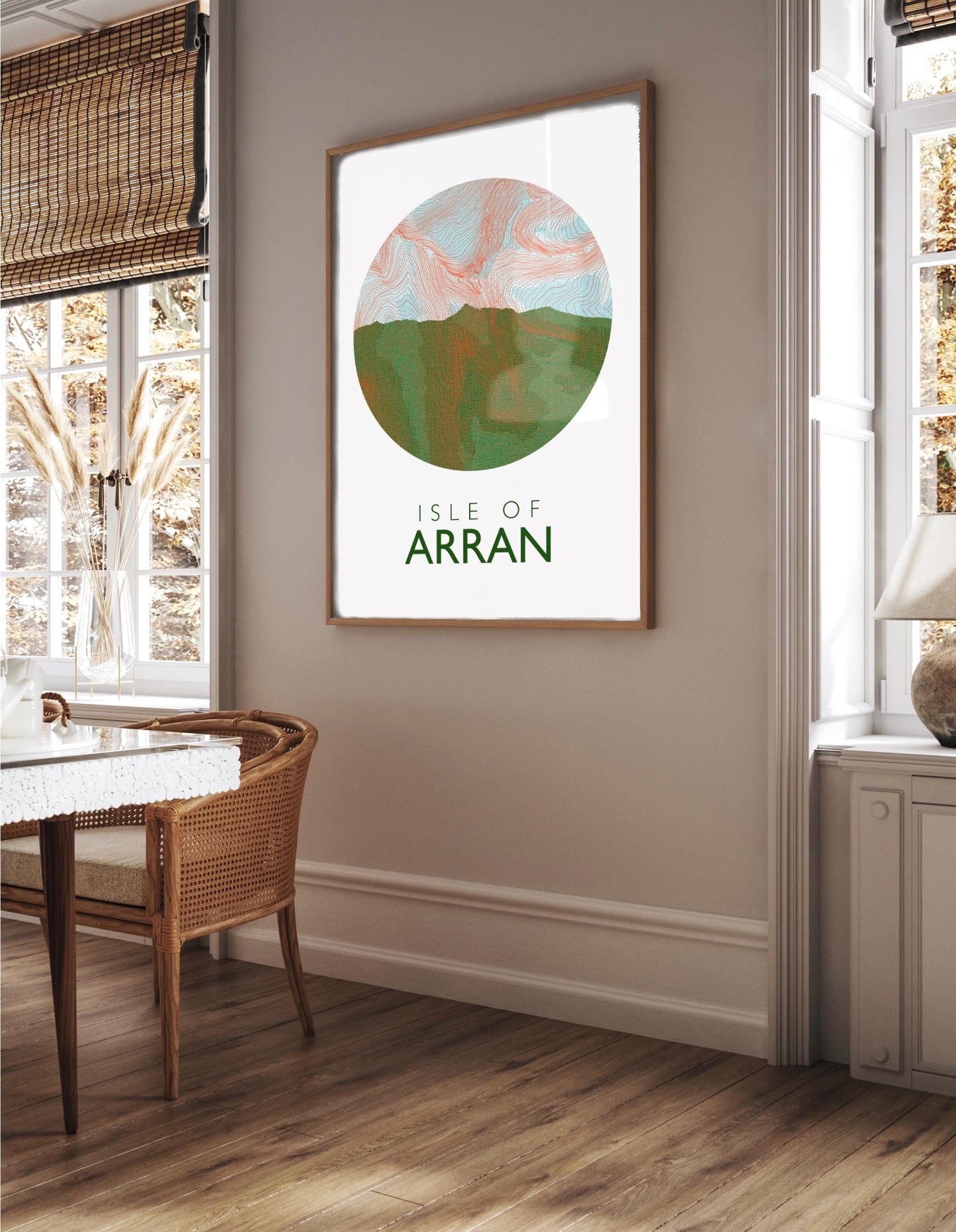 Isle of Arran Topography Silhouette | Hiking | Outdoors | Nature | Scotland print