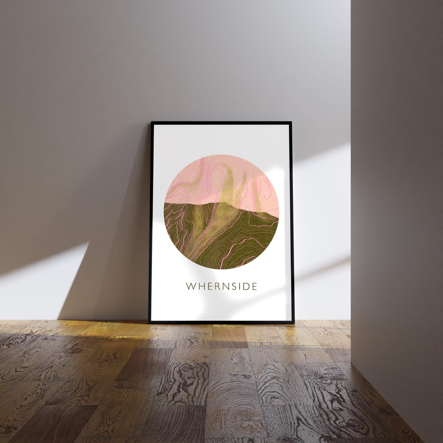 Yorkshire Three Peaks Whernside Topography Silhouette | Hiking | Outdoors | Nature | Yorkshire print