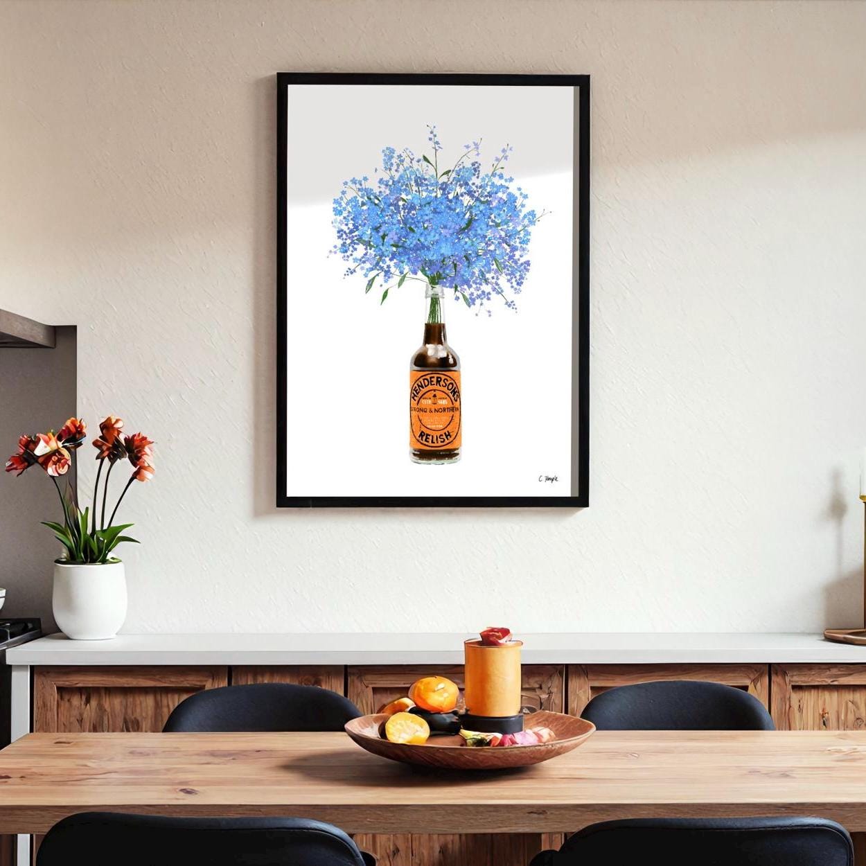 Yorkshire Print Wall Art : Hendersons Relish | Forget-Me-Not Flowers