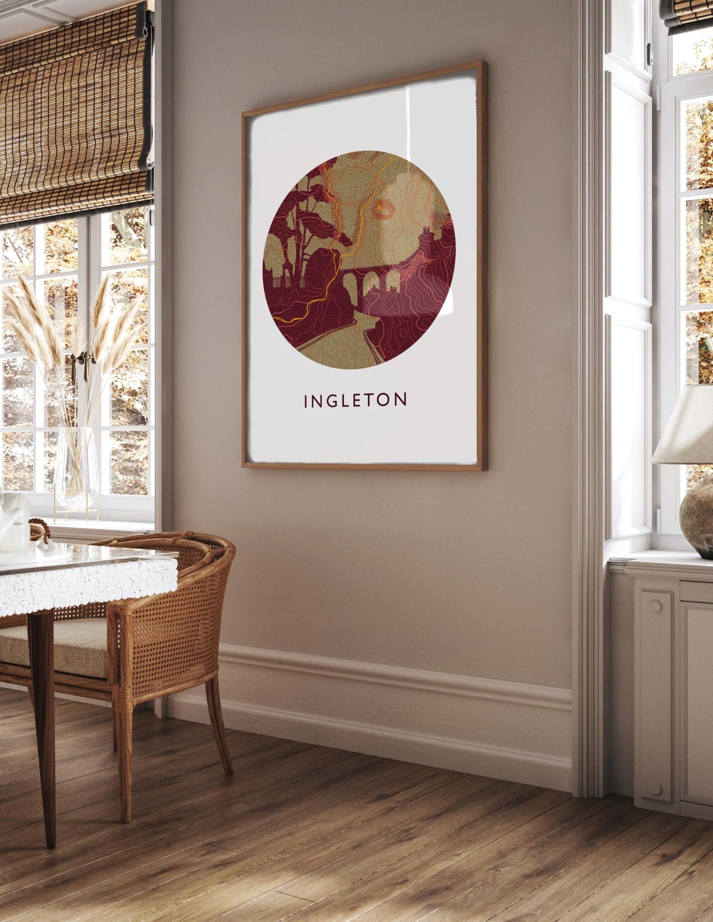 Ingleton Topography Viaduct Silhouette | Yorkshire print | Yorkshire Dales Art