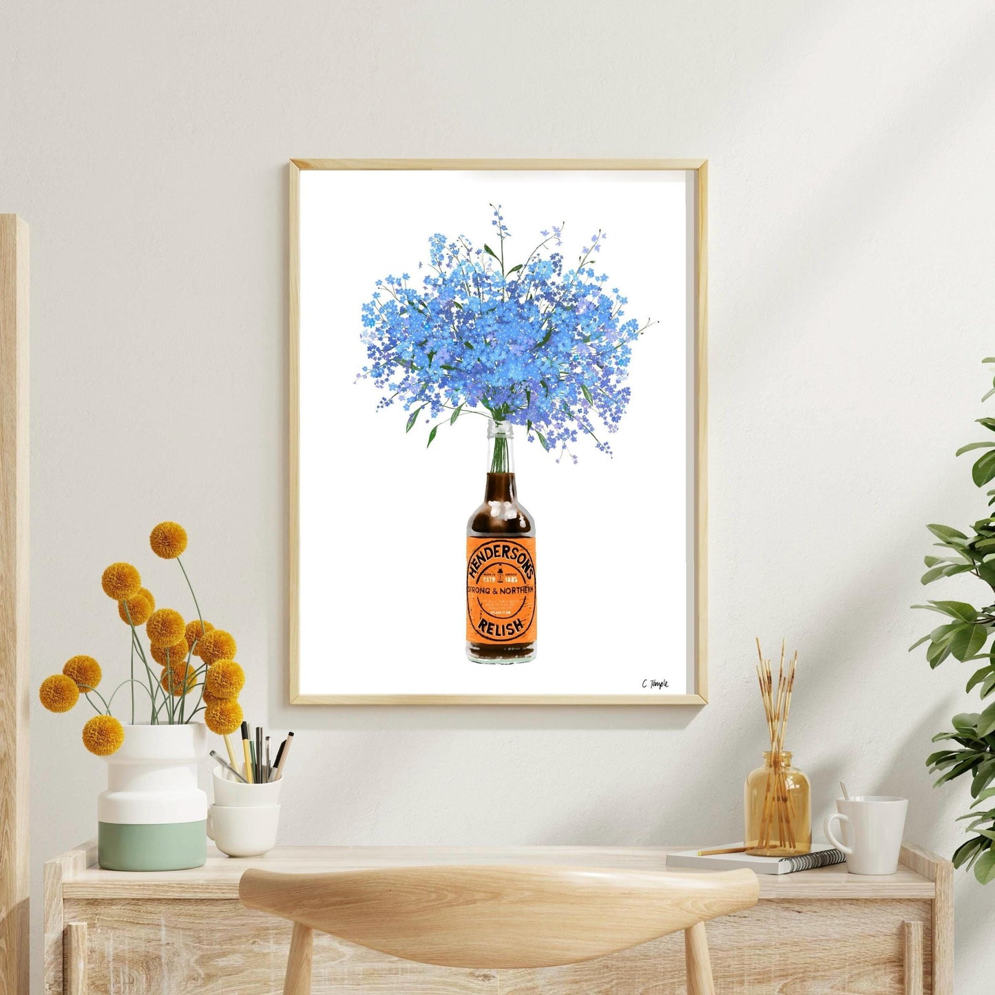 Yorkshire Print Wall Art : Hendersons Relish | Forget-Me-Not Flowers