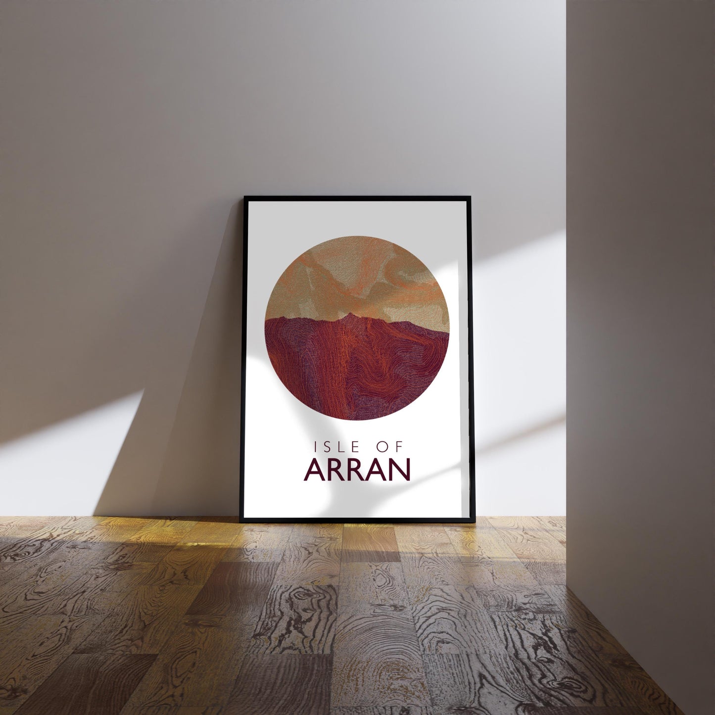 Isle of Arran Topography Silhouette | Hiking | Outdoors | Nature | Scotland print