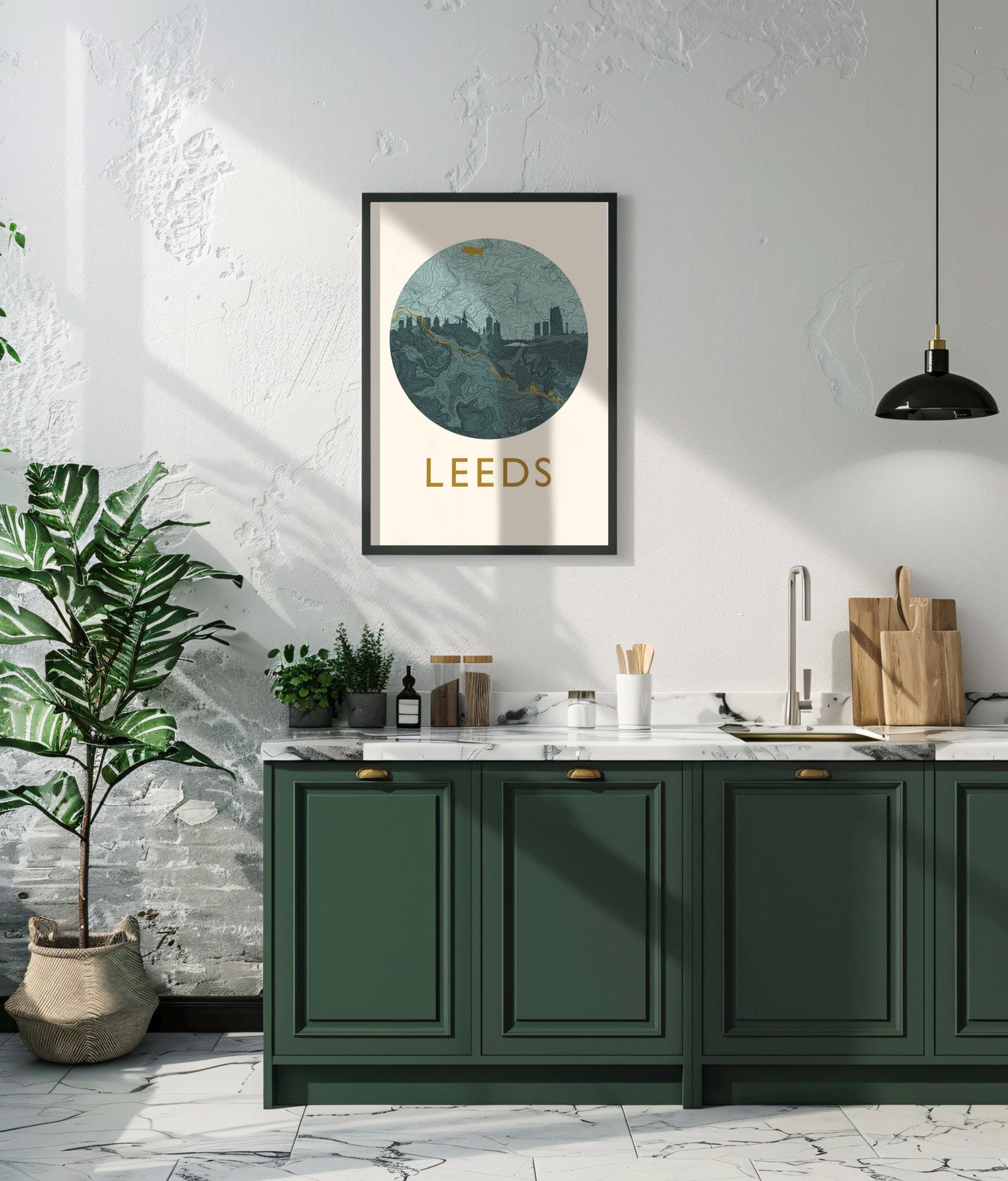 Leeds Skyline Topography Art Print | Modern City Topography Poster