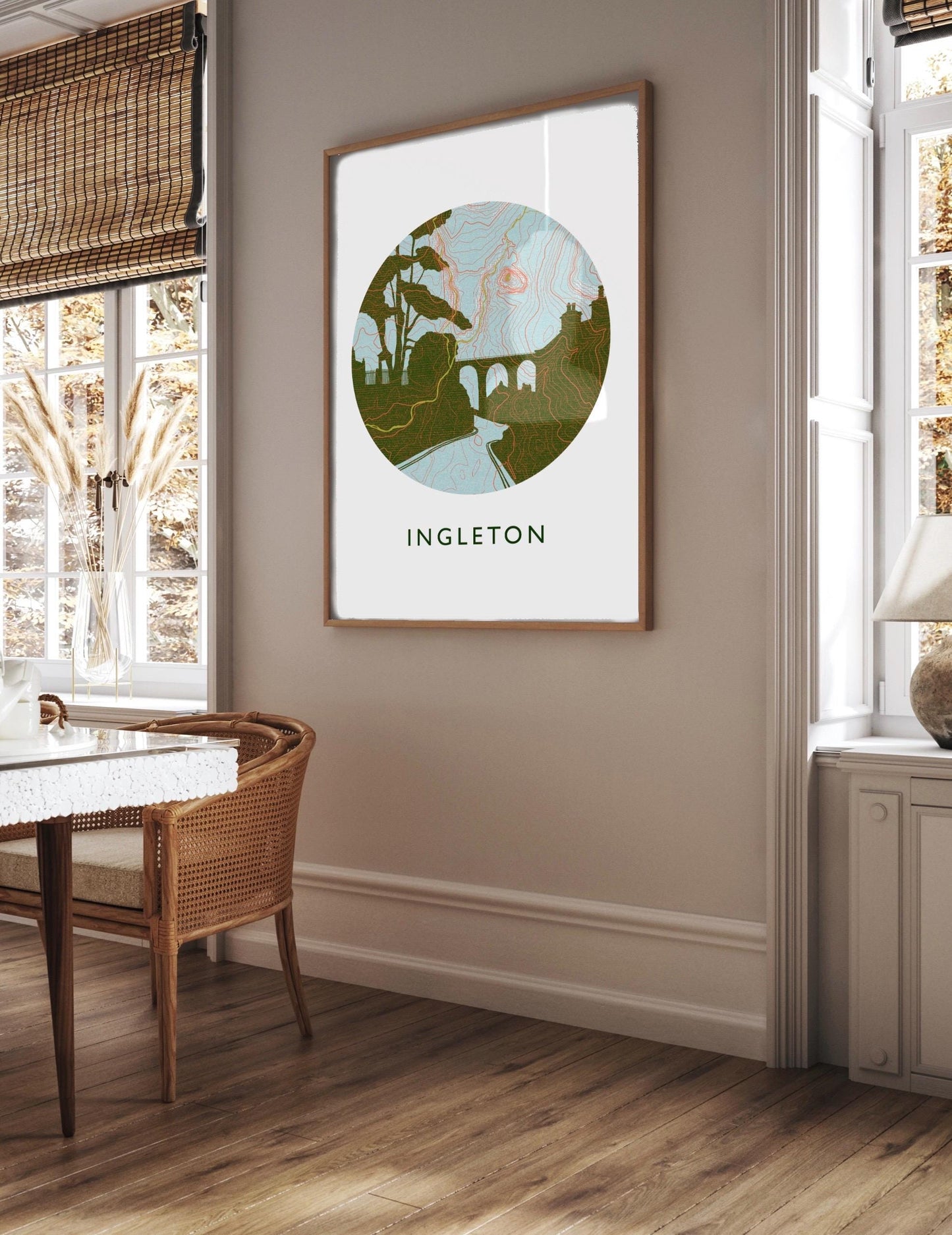 Ingleton Topography Viaduct Silhouette | Yorkshire print | Yorkshire Dales Art