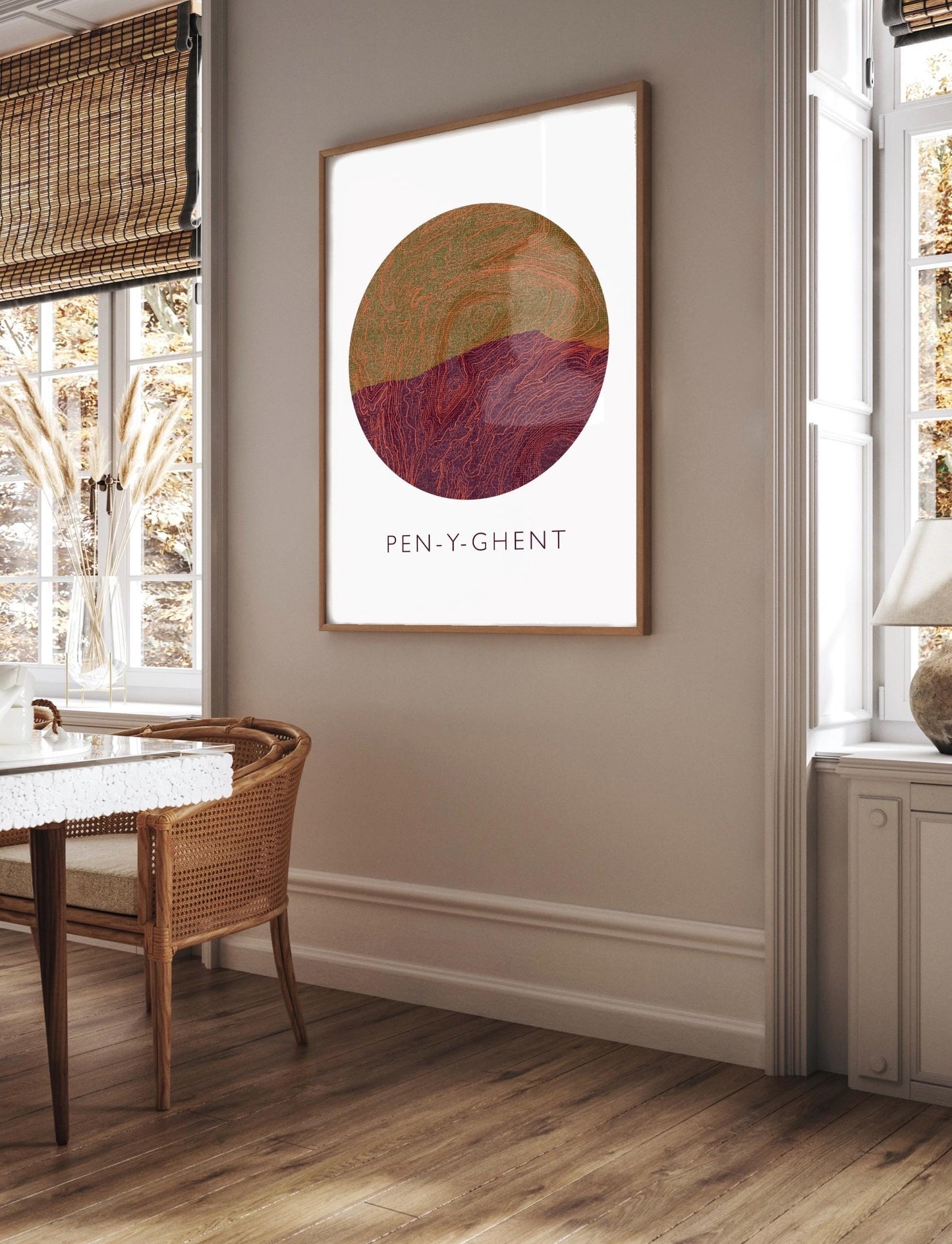 Yorkshire Three Peaks Pen-y-Ghent Topography Silhouette | Hiking | Outdoors | Nature | Yorkshire print