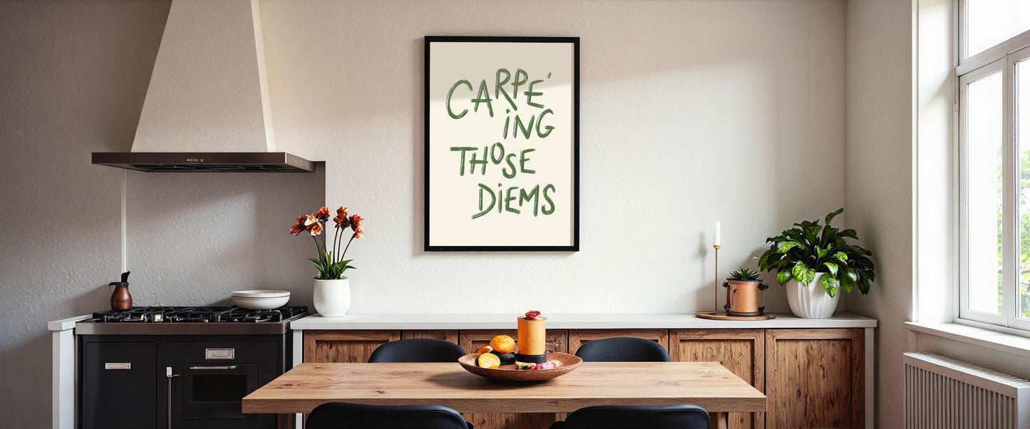 Carpe Diem Print: Inspirational Quote, Positive Affirmation, Wall Art, Poster