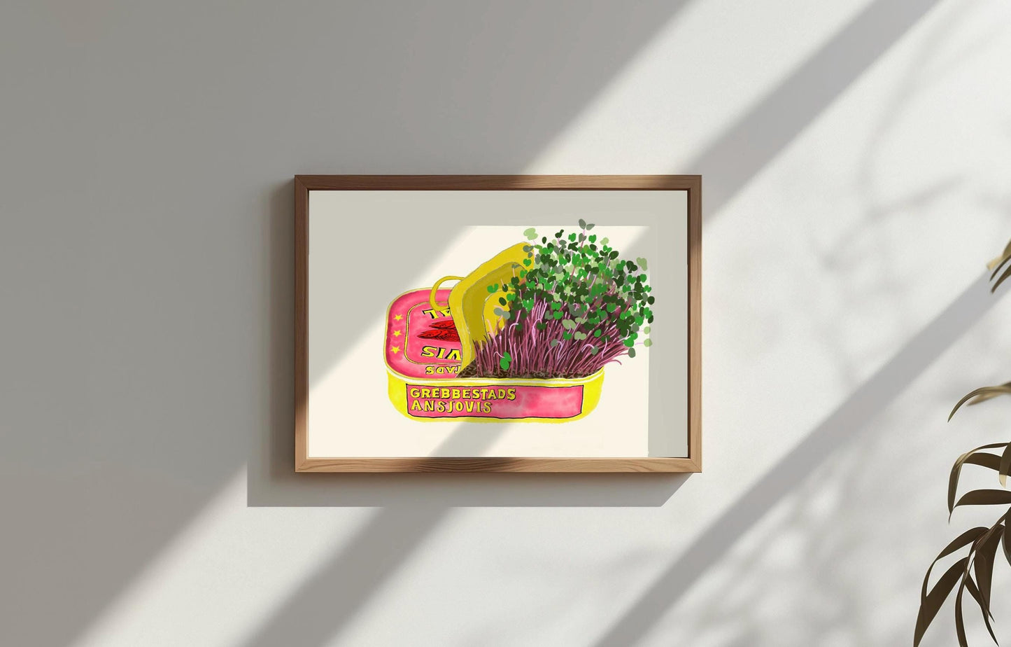 Sardine Tin Microgreen Art Print: Retro Kitchen Wall Decor