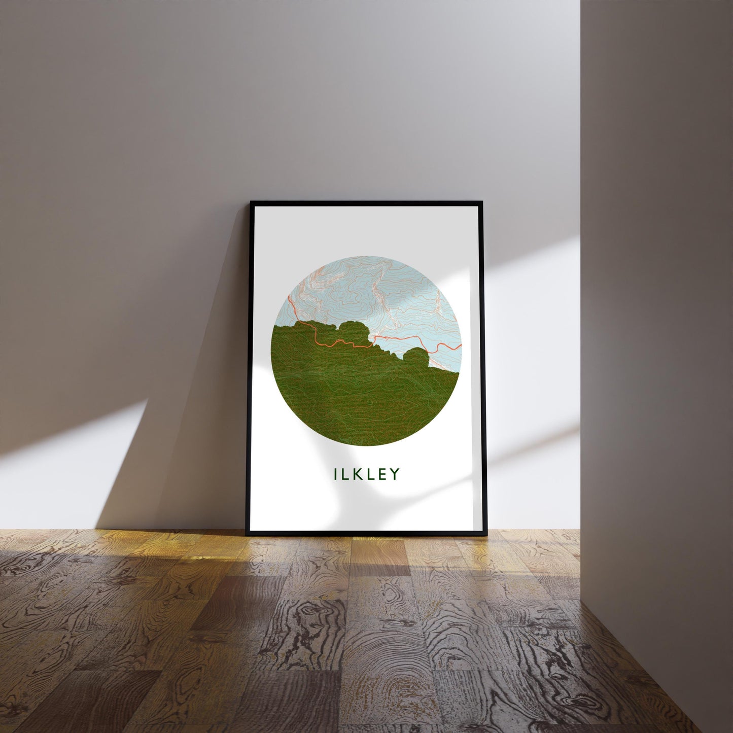 Ilkley Topography Cow and Calf Silhouette | Hiking | Outdoors | Nature | Yorkshire print