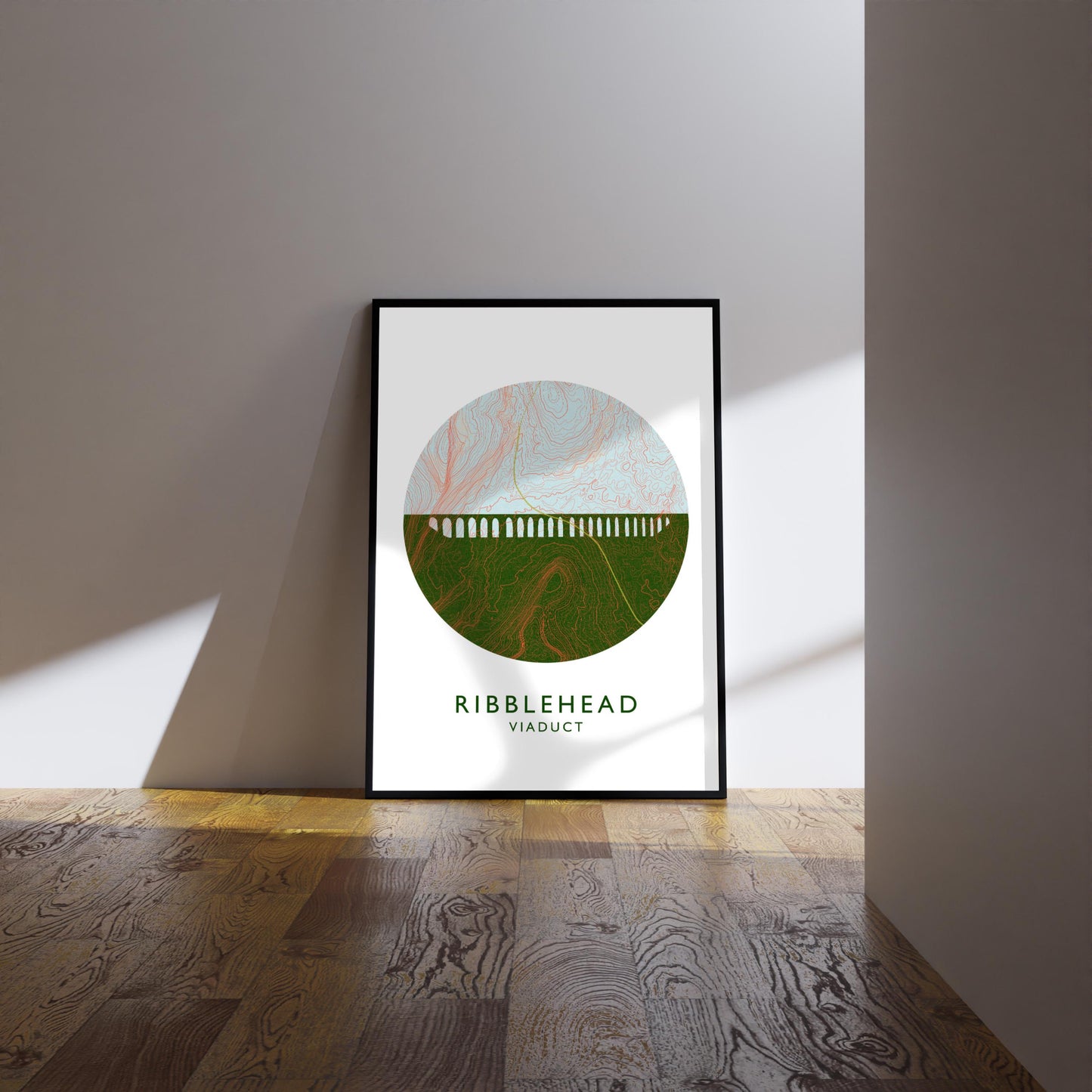 Ribblehead Viaduct Topography Silhouette | Yorkshire print | Yorkshire Dales Art