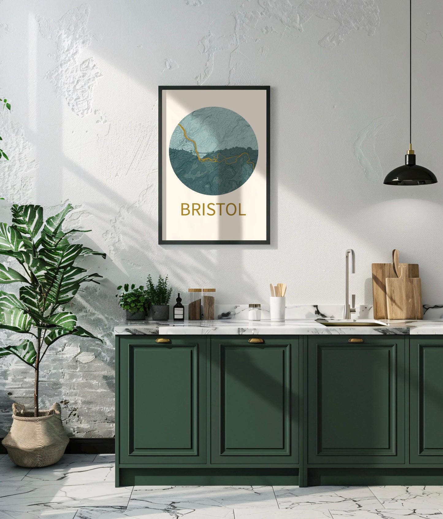 Bristol Skyline Art Print | Modern City Topography Poster