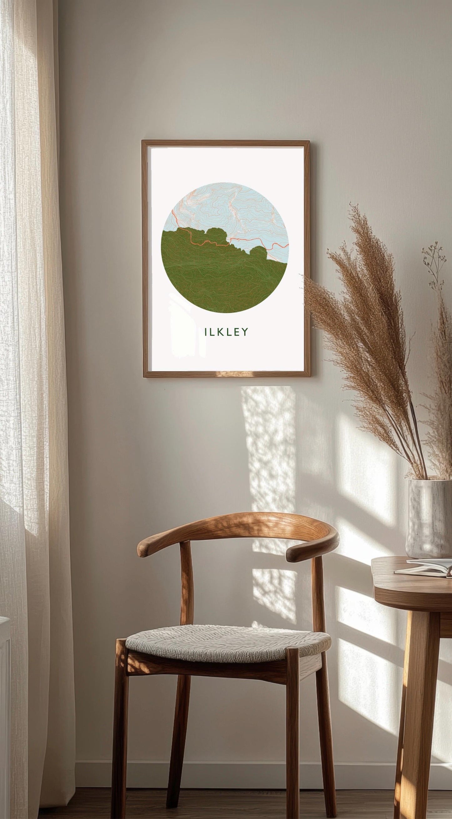 Ilkley Topography Cow and Calf Silhouette | Hiking | Outdoors | Nature | Yorkshire print