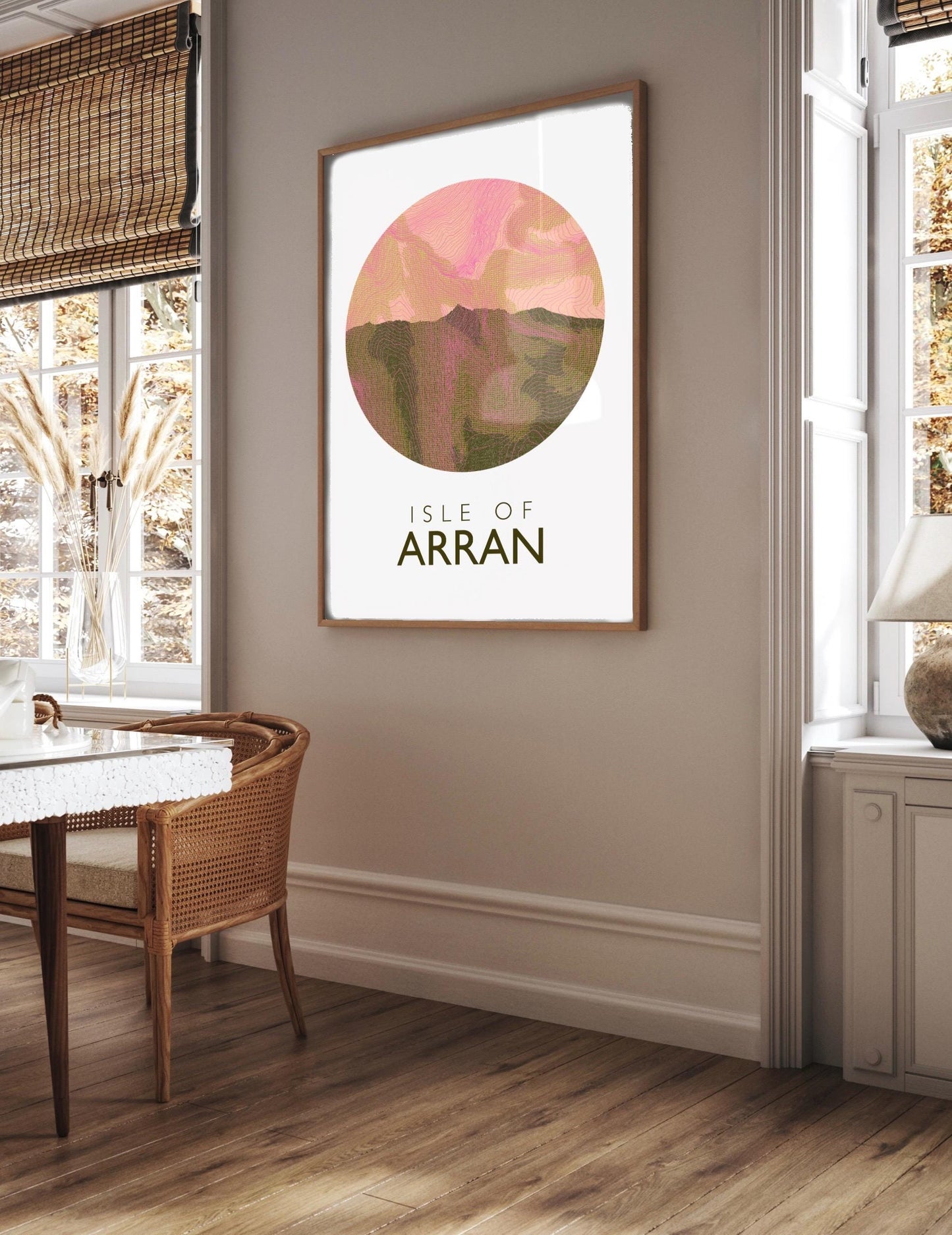 Isle of Arran Topography Silhouette | Hiking | Outdoors | Nature | Scotland print