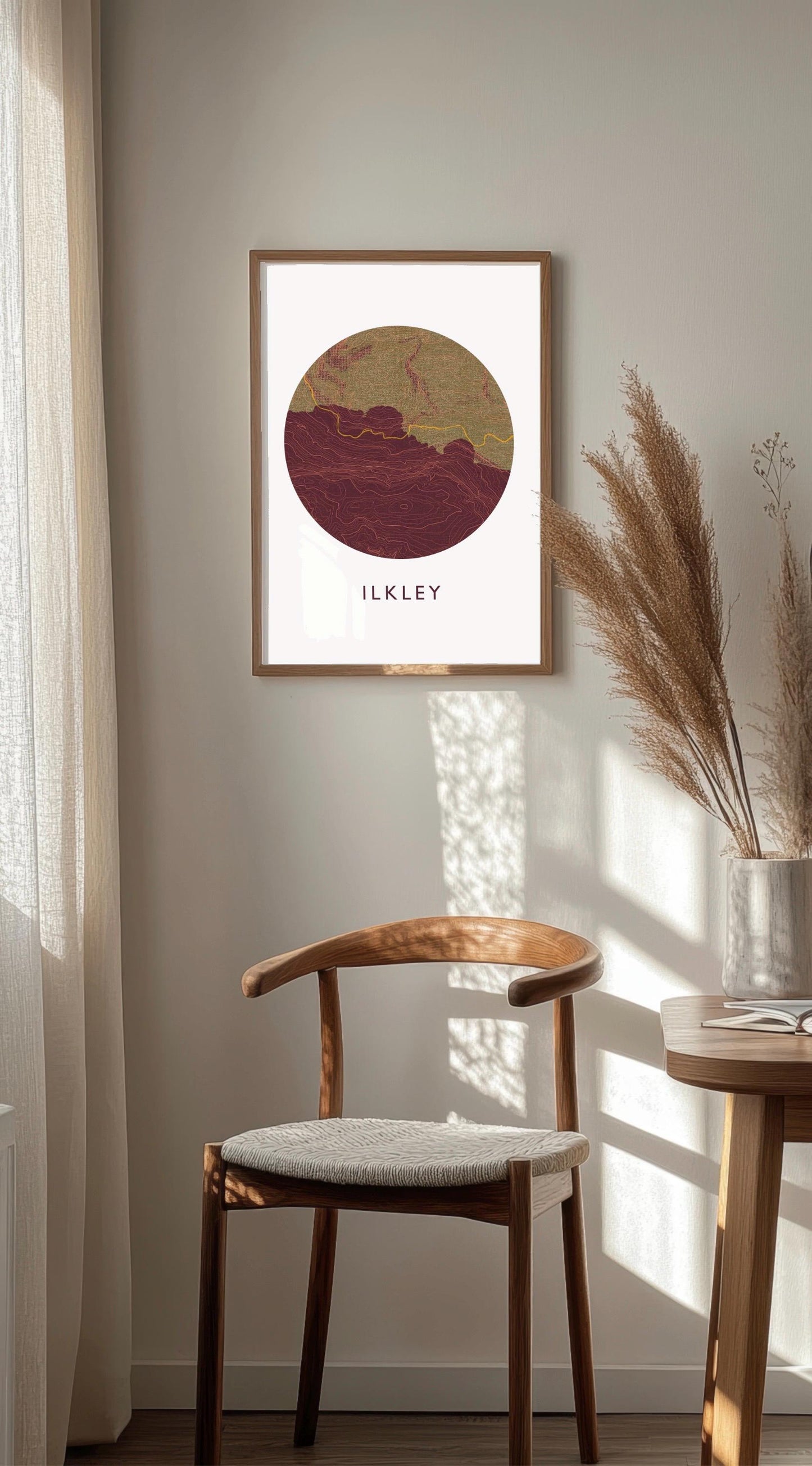 Ilkley Topography Cow and Calf Silhouette | Hiking | Outdoors | Nature | Yorkshire print