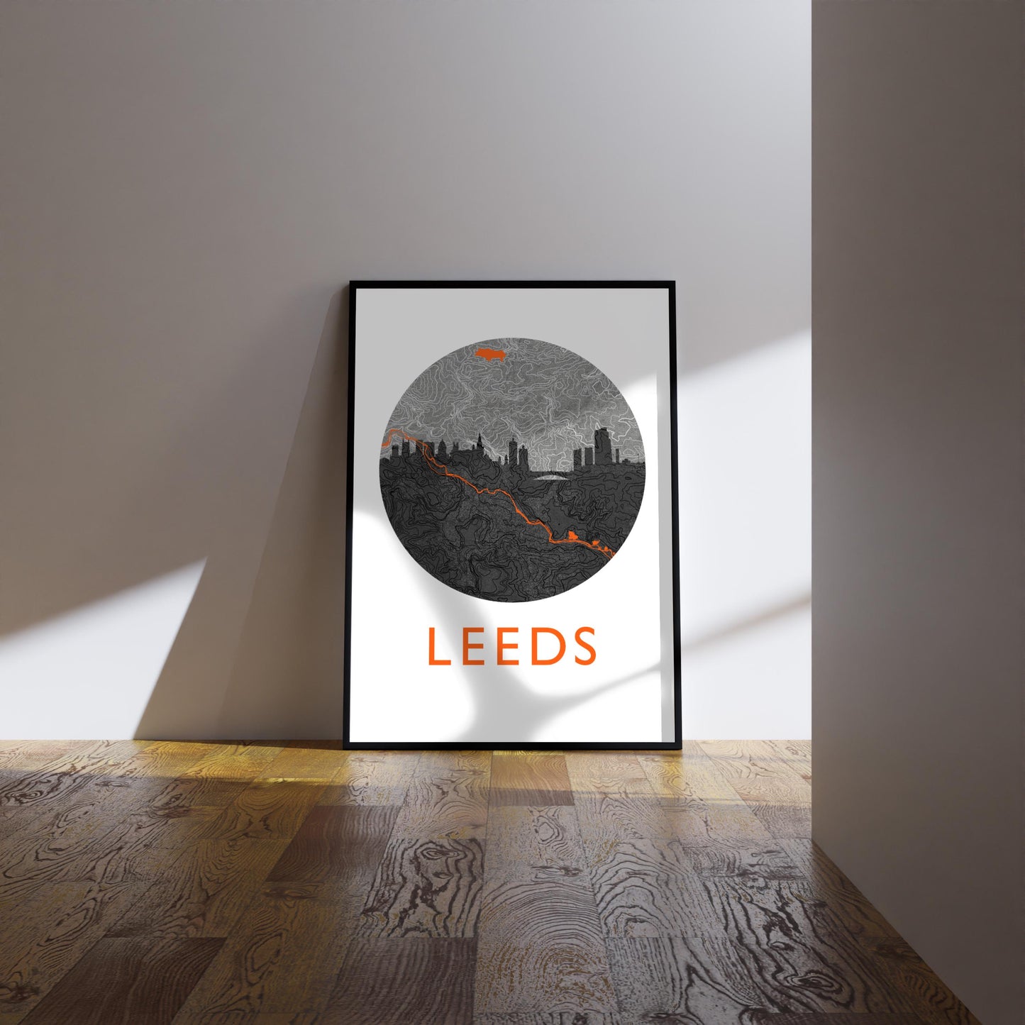 Leeds Skyline Topography Art Print | Modern City Topography Poster
