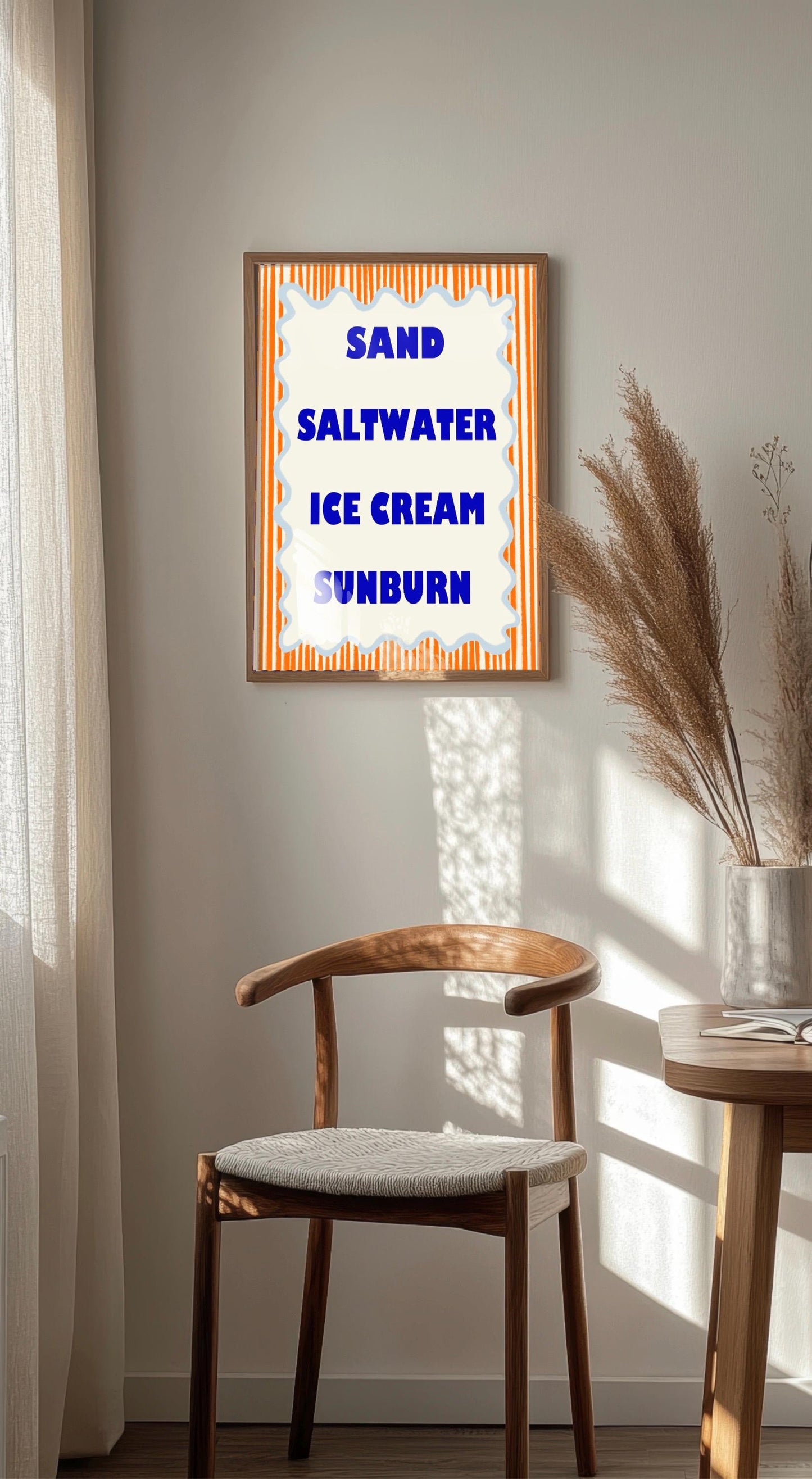 Vintage Beach Wall Art Print | Sand, Saltwater, Ice Cream, Sunburn