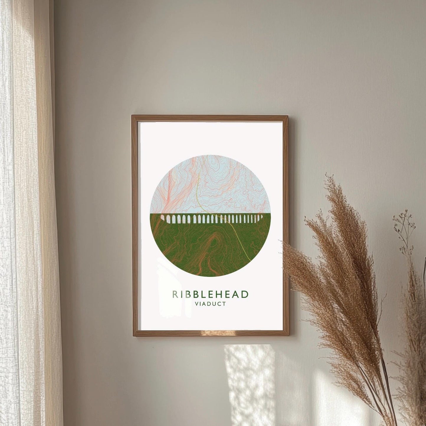 Ribblehead Viaduct Topography Silhouette | Yorkshire print | Yorkshire Dales Art