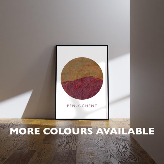 Yorkshire Three Peaks Pen-y-Ghent Topography Silhouette | Hiking | Outdoors | Nature | Yorkshire print