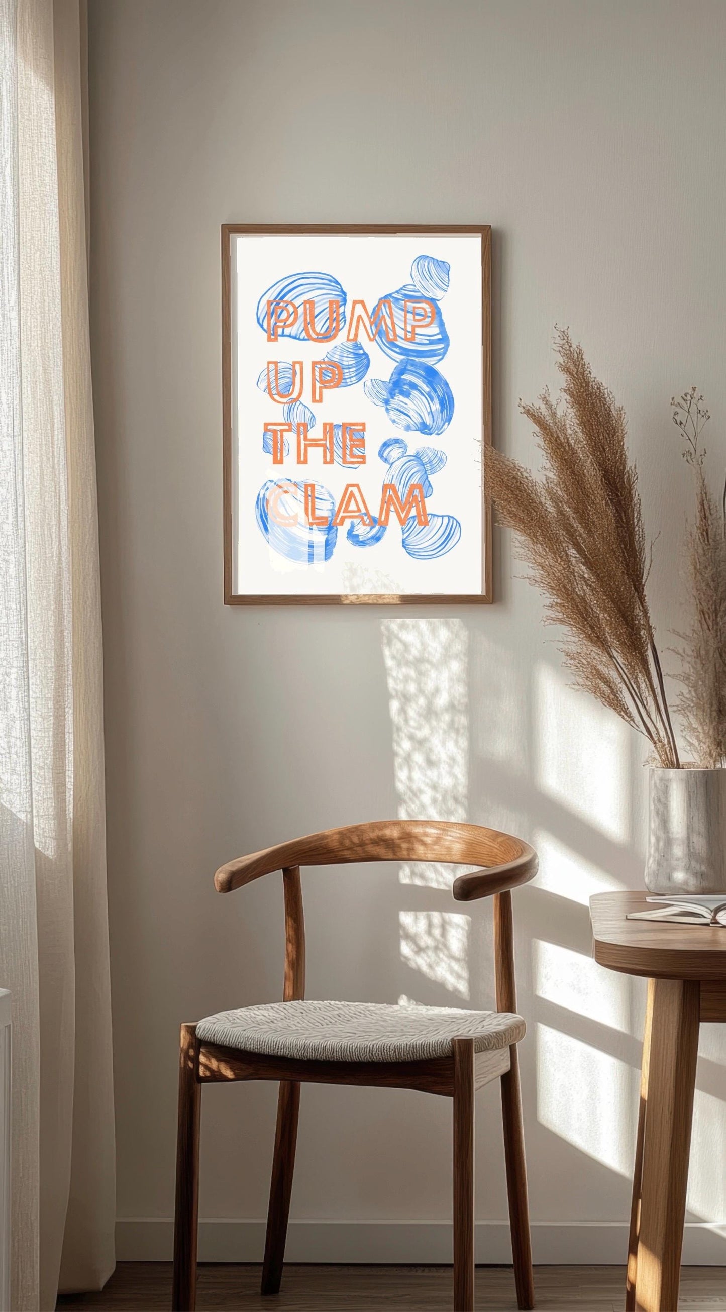Pump Up The Clam Kitchen Print: 90s Techno Art, Wall Art, Home decor, Poster