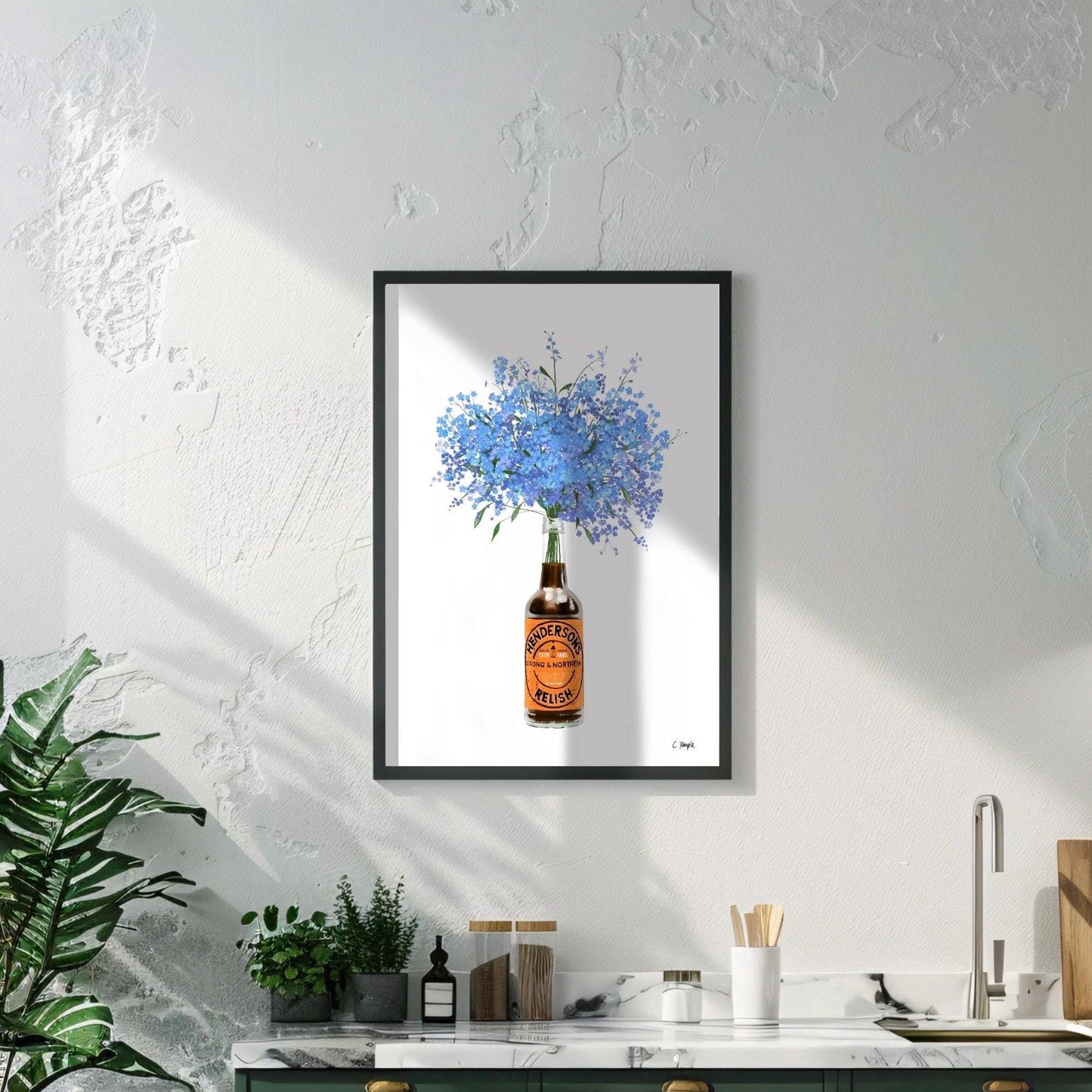 Yorkshire Print Wall Art : Hendersons Relish | Forget-Me-Not Flowers