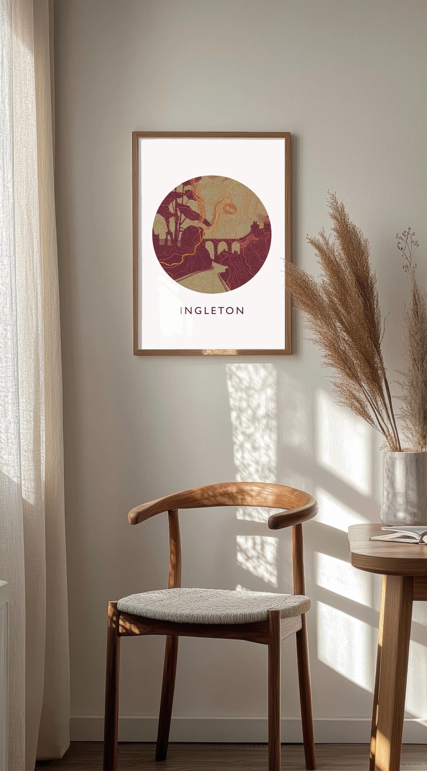 Ingleton Topography Viaduct Silhouette | Yorkshire print | Yorkshire Dales Art