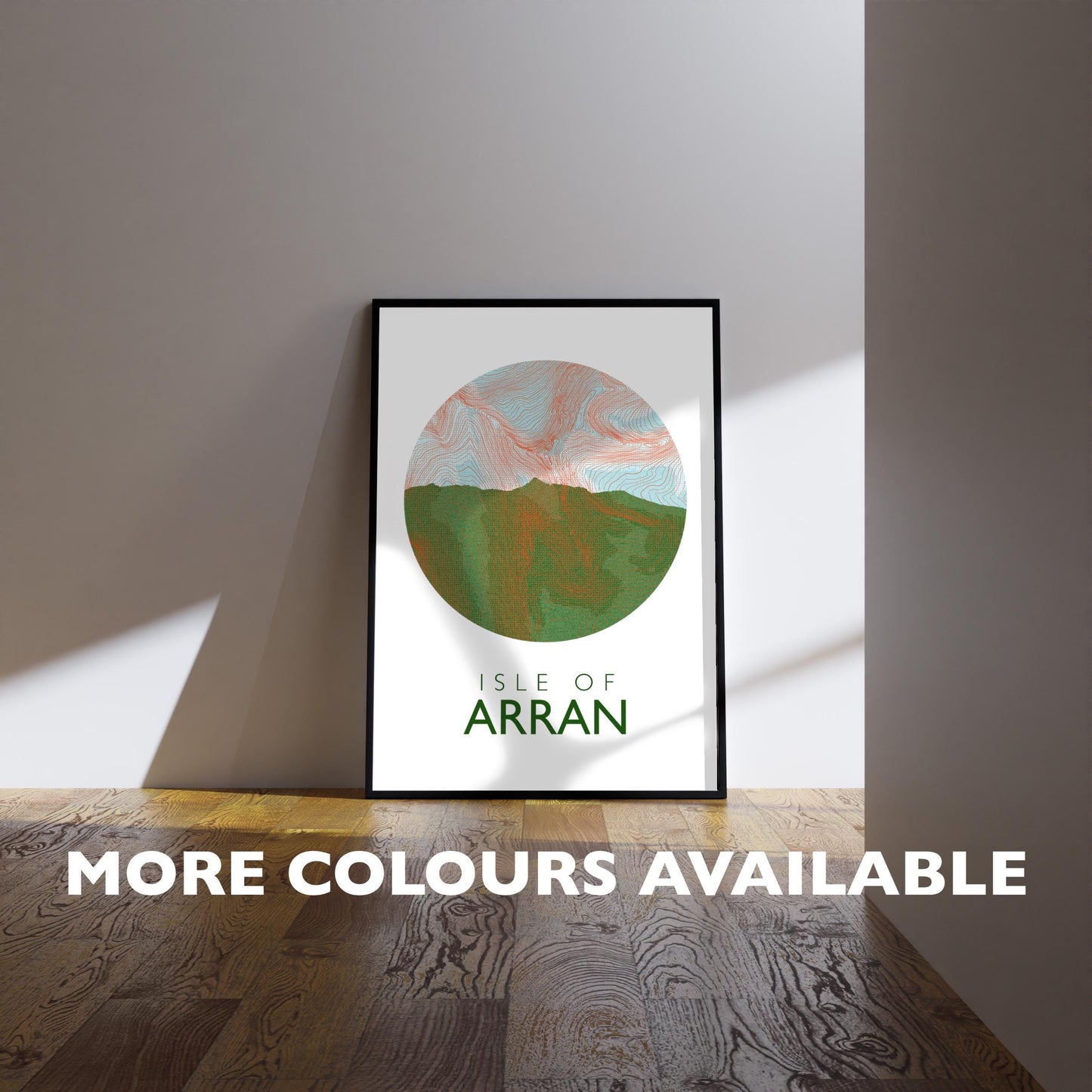 Isle of Arran Topography Silhouette | Hiking | Outdoors | Nature | Scotland print