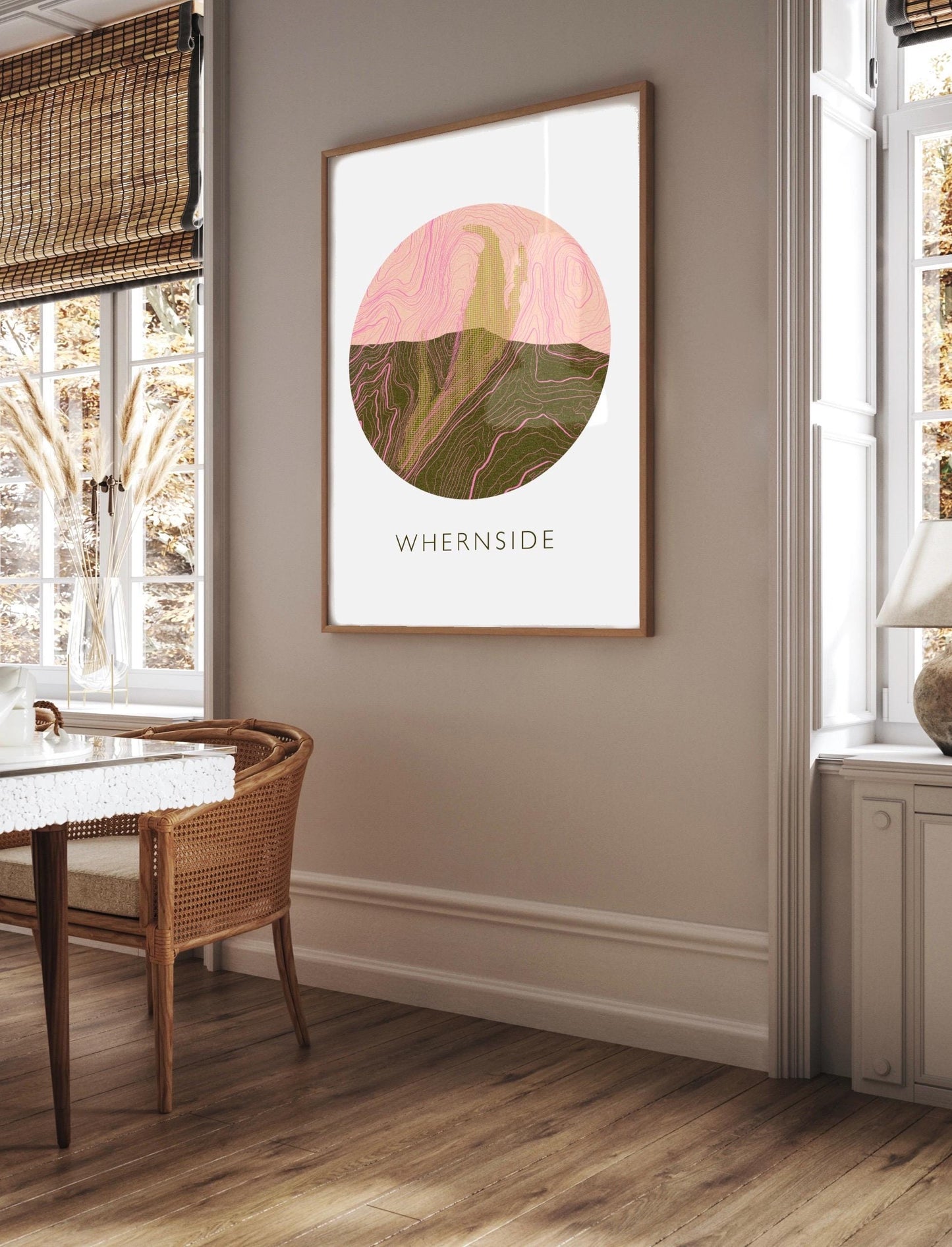 Yorkshire Three Peaks Whernside Topography Silhouette | Hiking | Outdoors | Nature | Yorkshire print