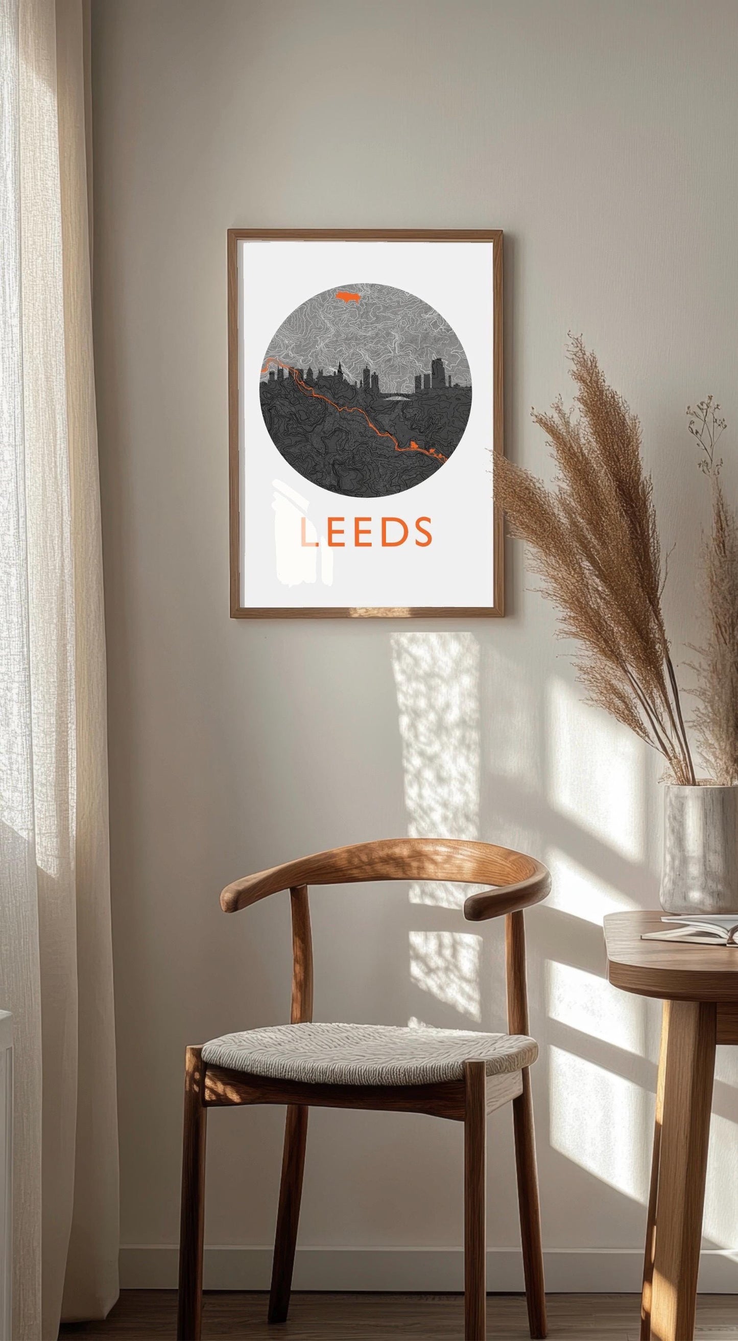 Leeds Skyline Topography Art Print | Modern City Topography Poster