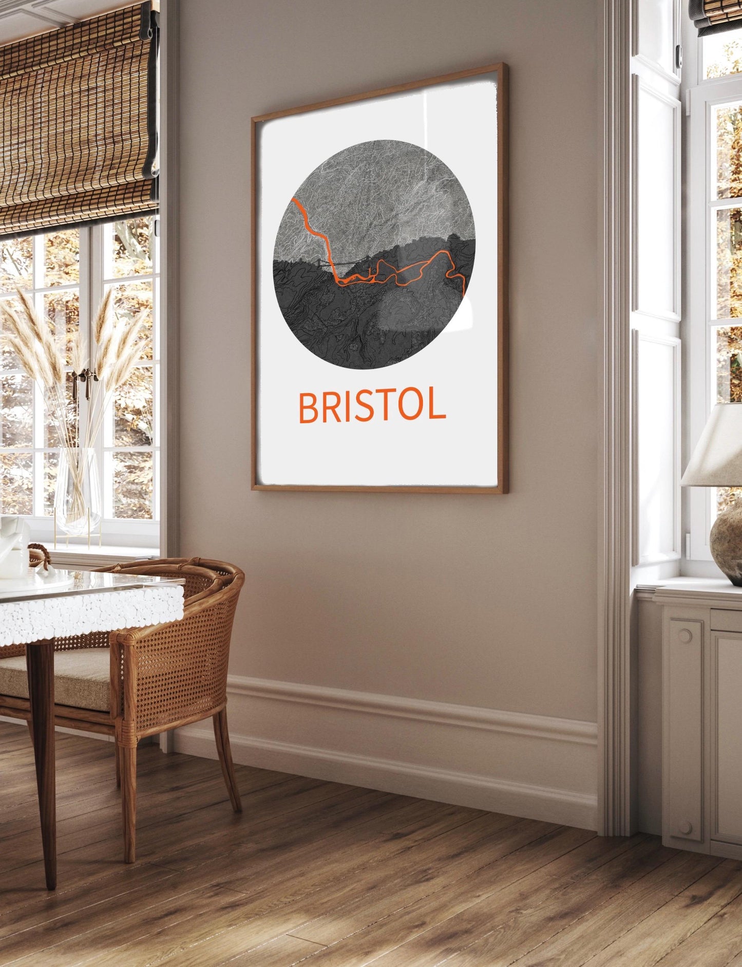 Bristol Skyline Art Print | Modern City Topography Poster