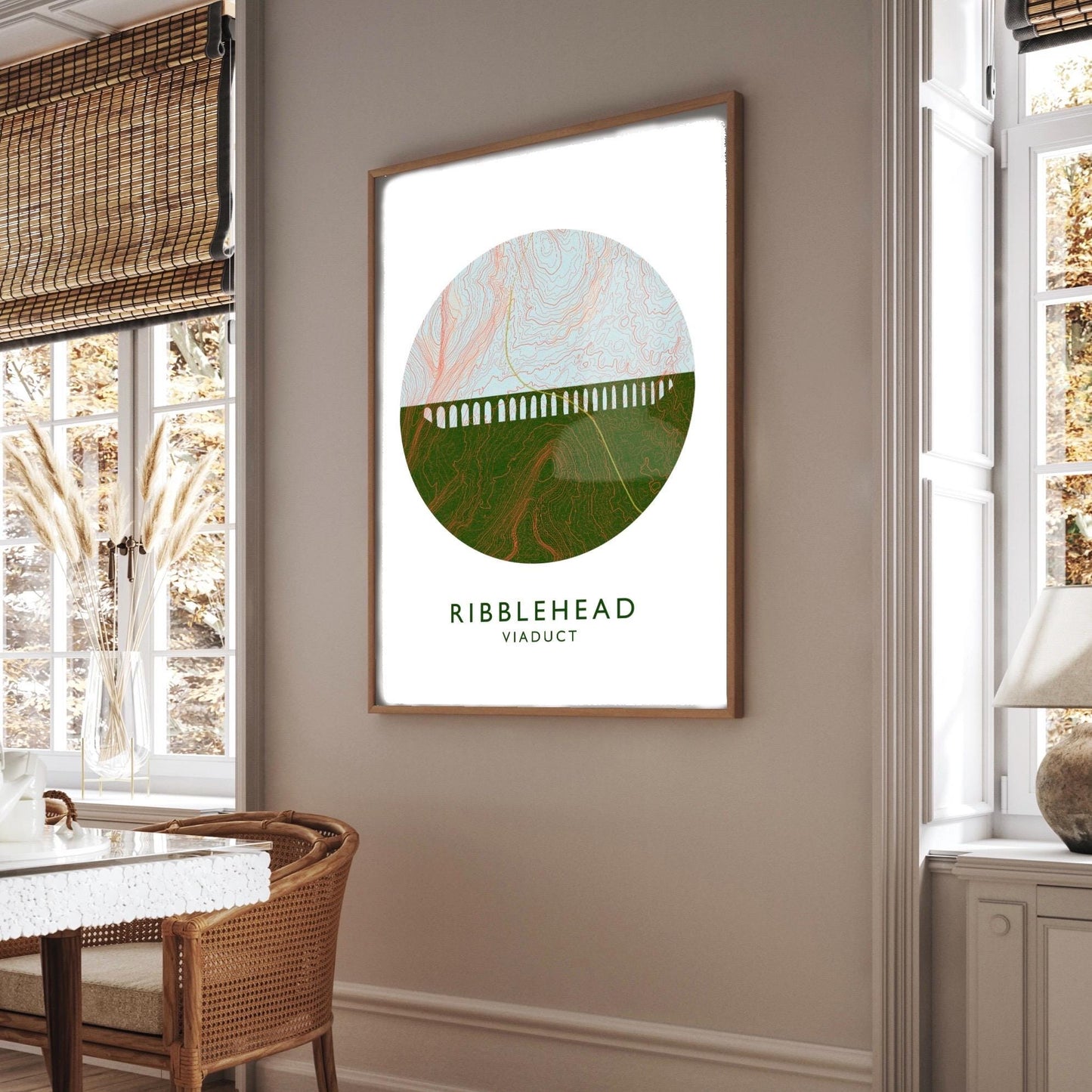 Ribblehead Viaduct Topography Silhouette | Yorkshire print | Yorkshire Dales Art