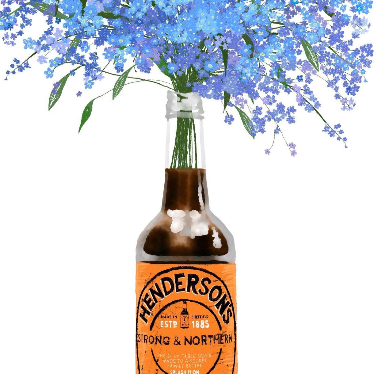 Yorkshire Print Wall Art : Hendersons Relish | Forget-Me-Not Flowers