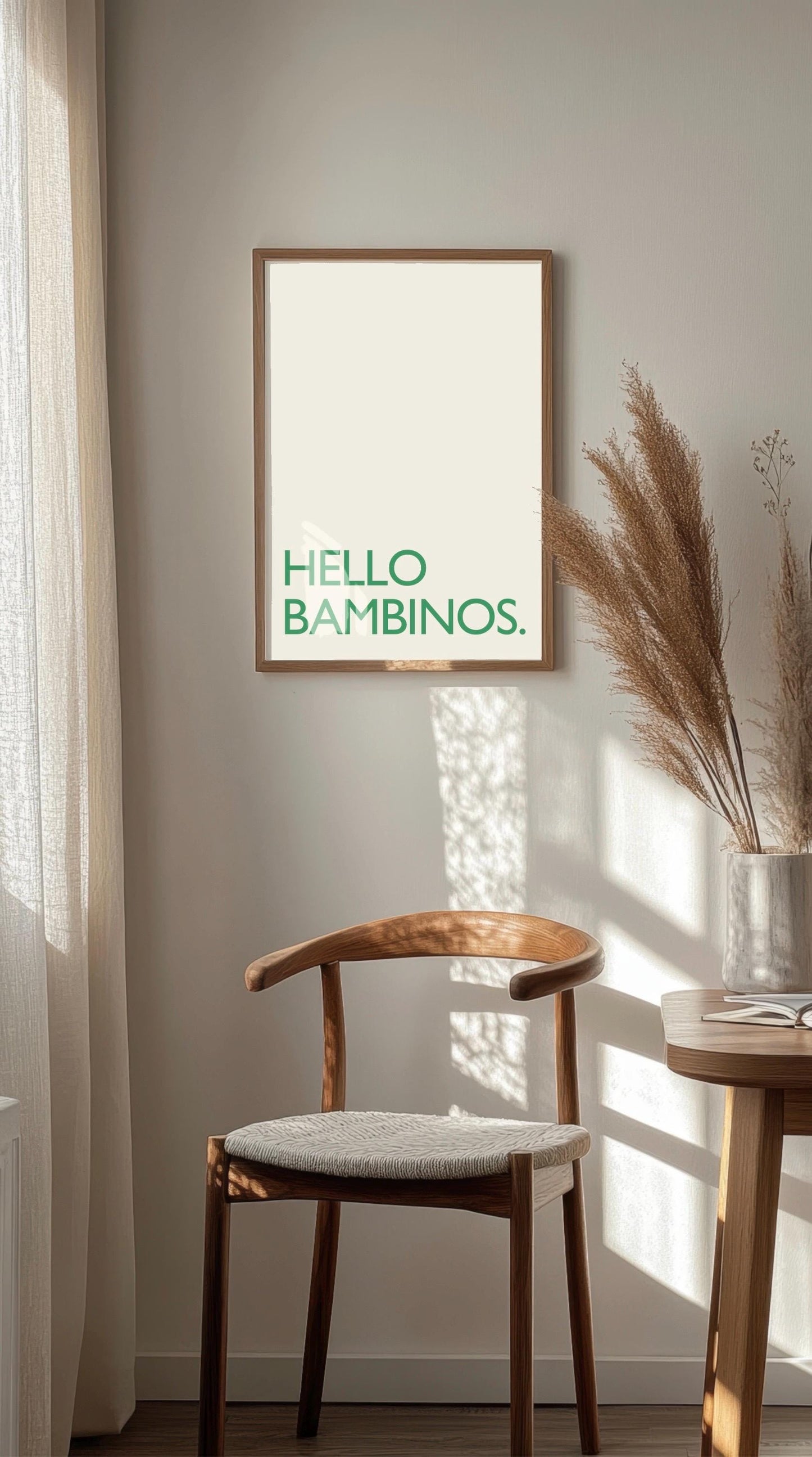 Hello Bambinos Print: Friday Night Dinner Kitchen Art, Wall Art Poster
