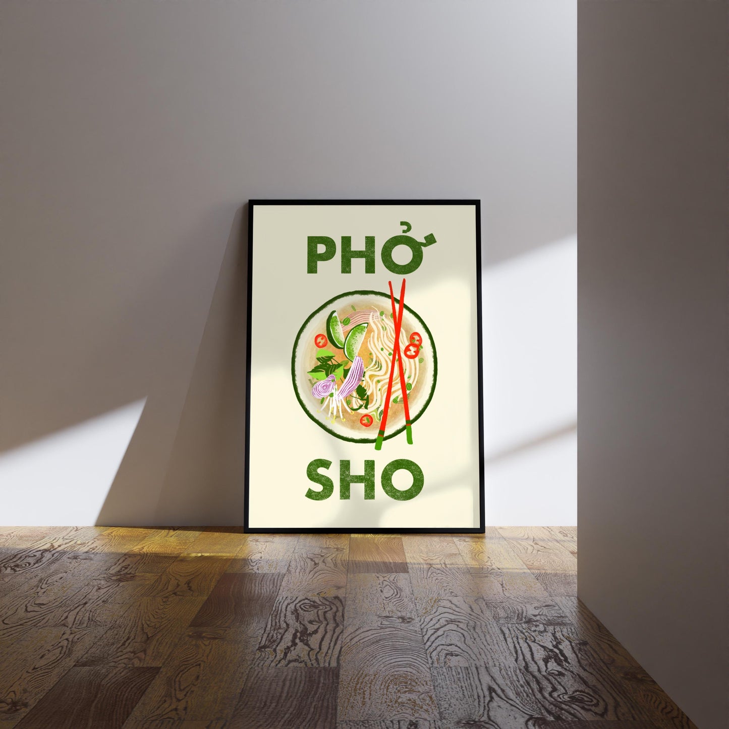 Pho Soup Kitchen Print: Foodie Retro Art, Wall Art, Home decor, Poster