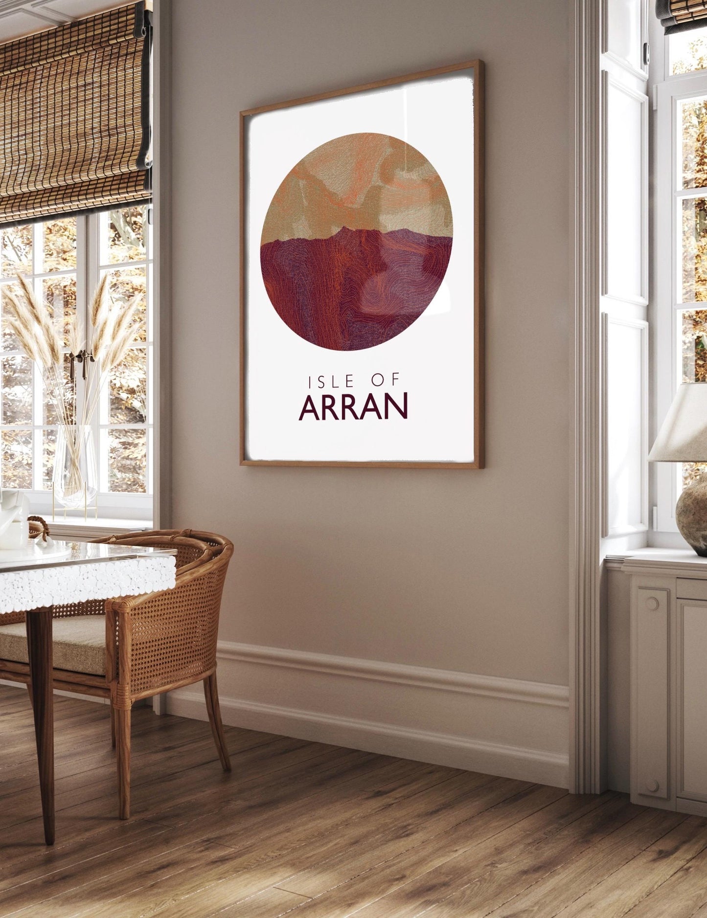 Isle of Arran Topography Silhouette | Hiking | Outdoors | Nature | Scotland print