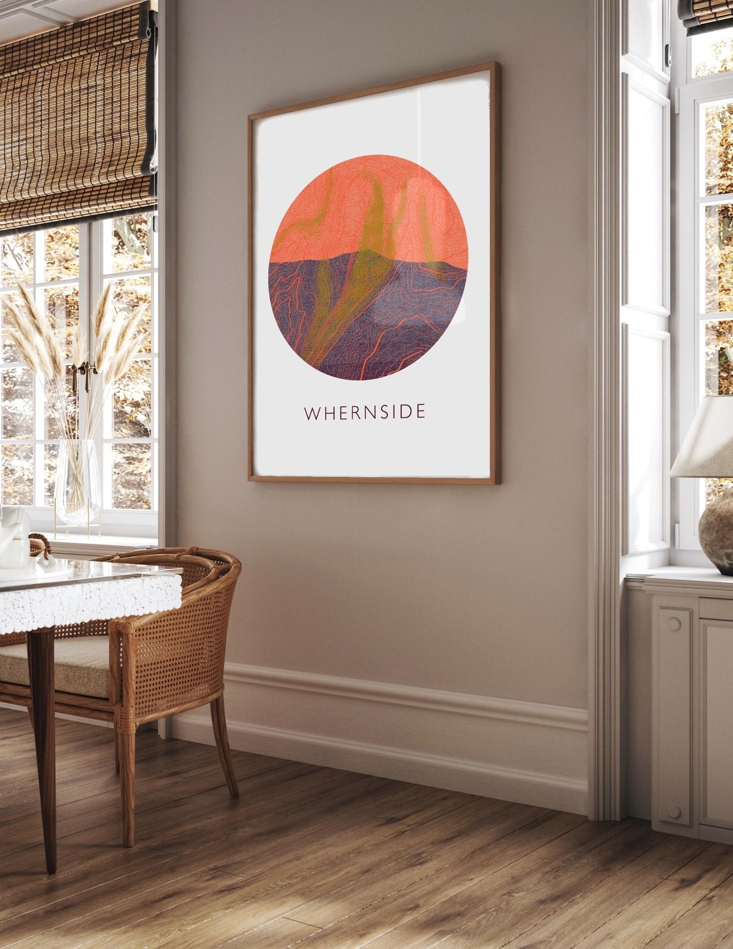 Yorkshire Three Peaks Whernside Topography Silhouette | Hiking | Outdoors | Nature | Yorkshire print
