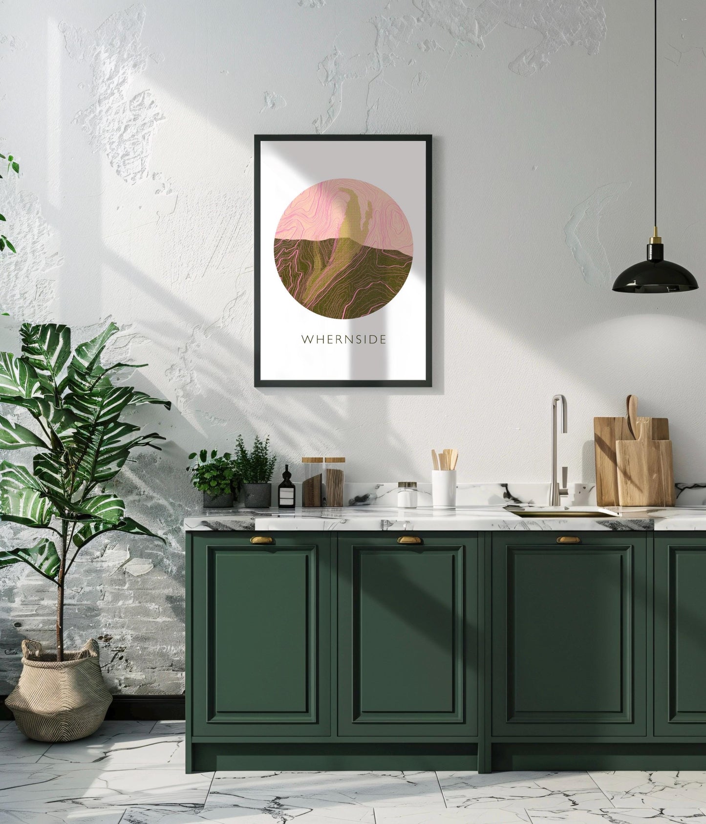 Yorkshire Three Peaks Whernside Topography Silhouette | Hiking | Outdoors | Nature | Yorkshire print