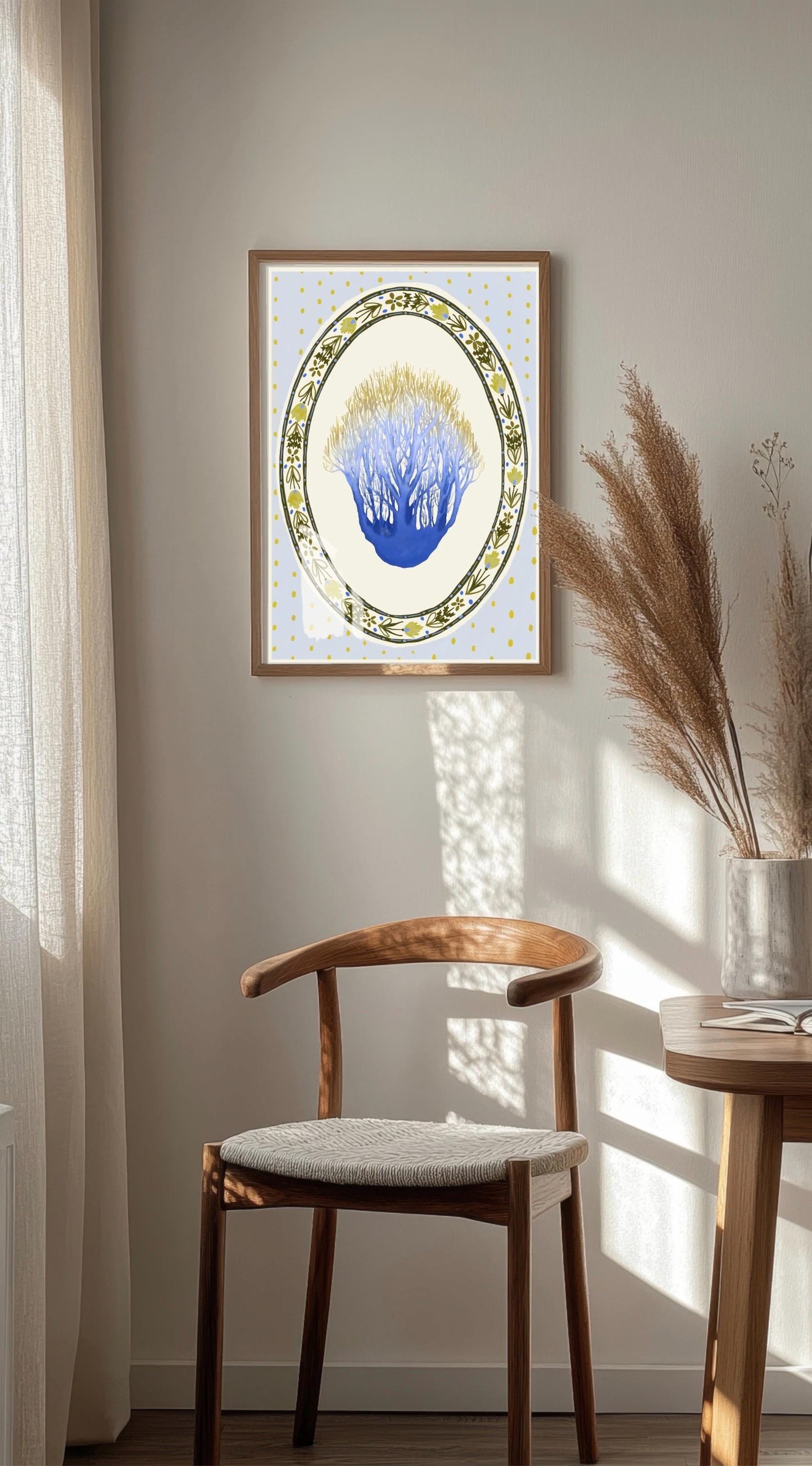 Scandi Coastal Prints - Set of three: Watercolour Oyster, Coral and Lobster illustration