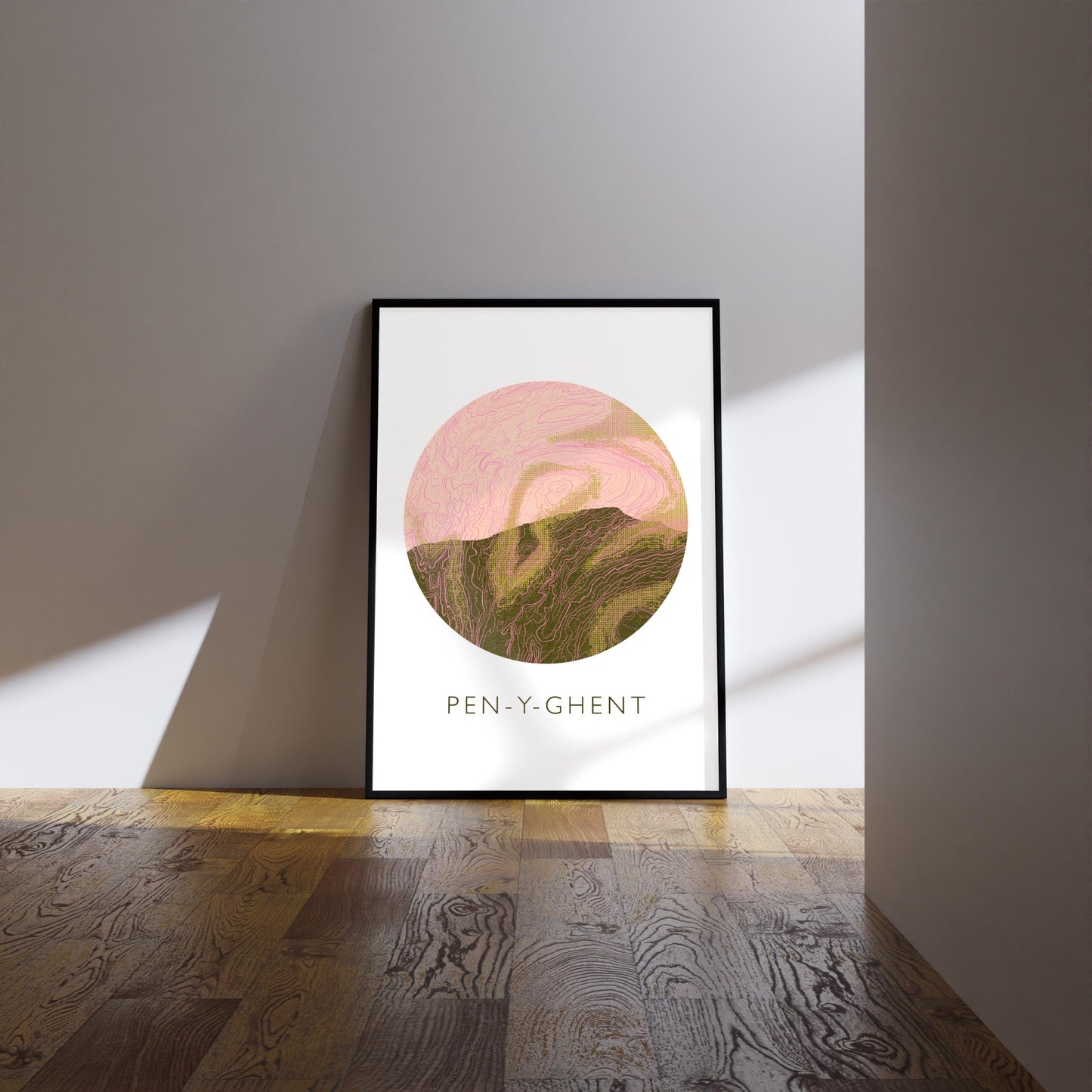Yorkshire Three Peaks Pen-y-Ghent Topography Silhouette | Hiking | Outdoors | Nature | Yorkshire print