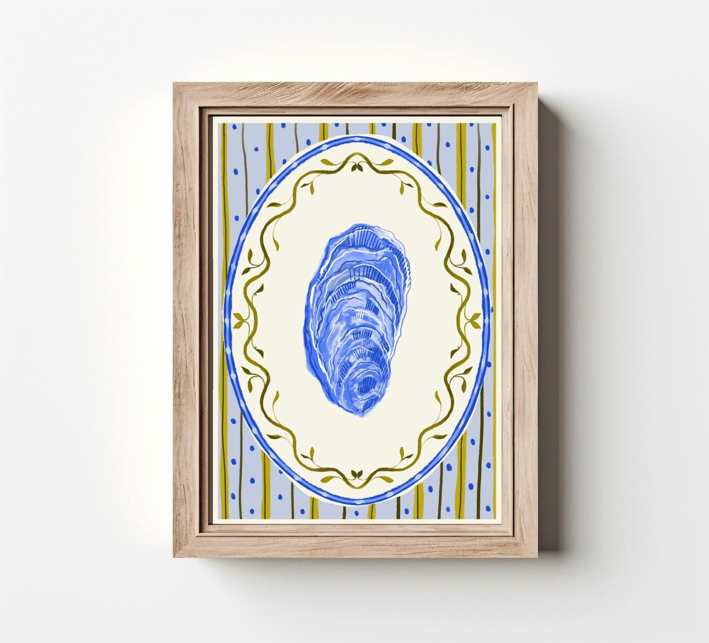 Scandi Coastal Prints - Set of three: Watercolour Oyster, Coral and Lobster illustration