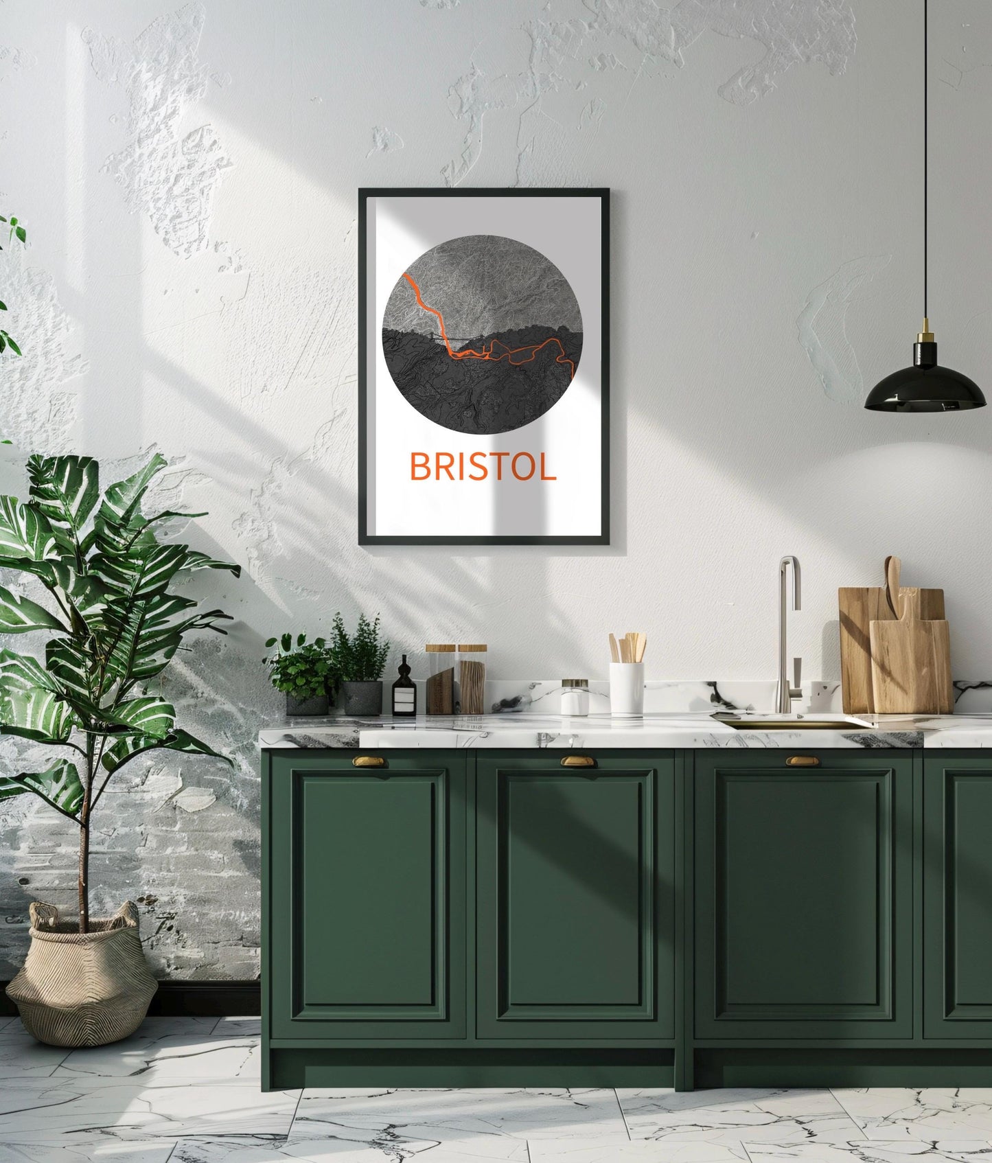 Bristol Skyline Art Print | Modern City Topography Poster