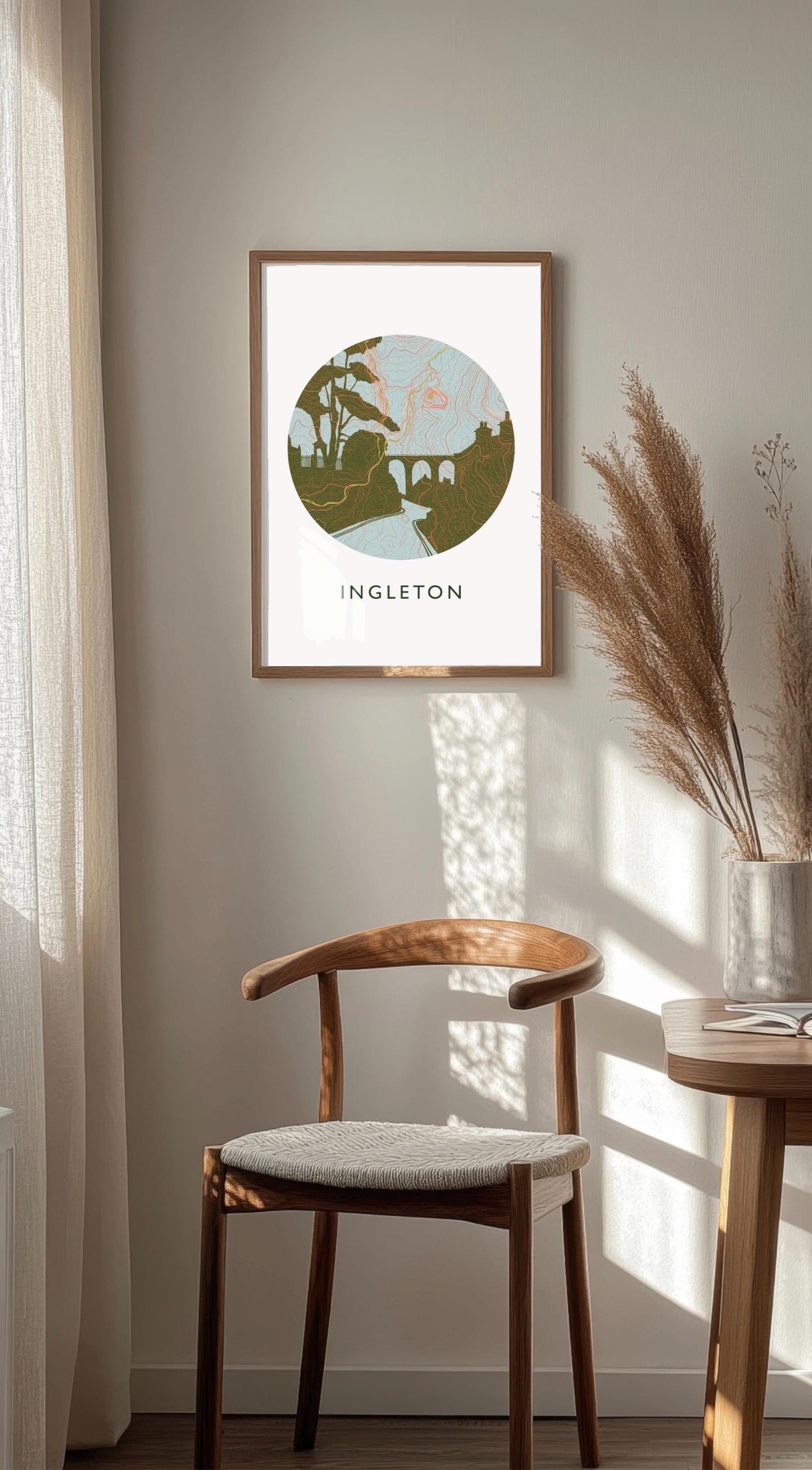 Ingleton Topography Viaduct Silhouette | Yorkshire print | Yorkshire Dales Art