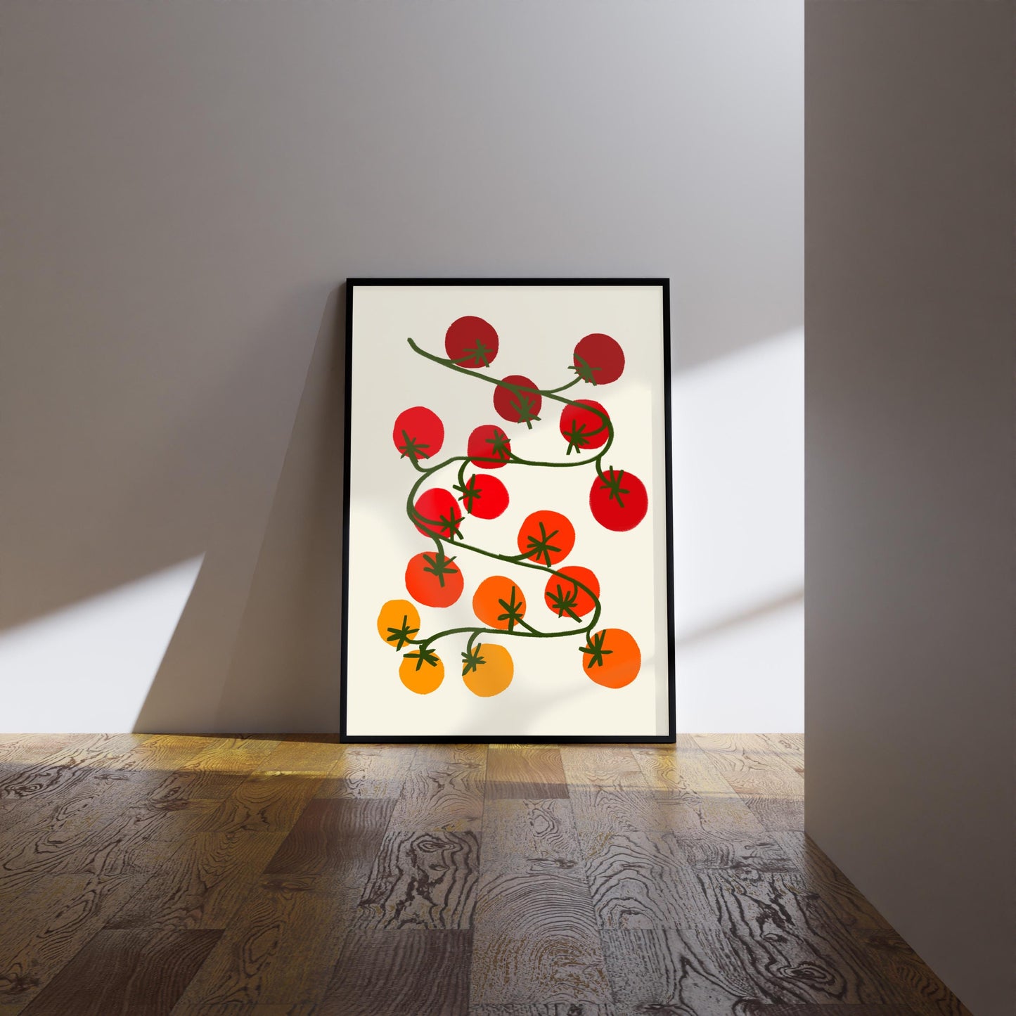 Tomato Vine Kitchen Print: Retro Foodie Wall Art