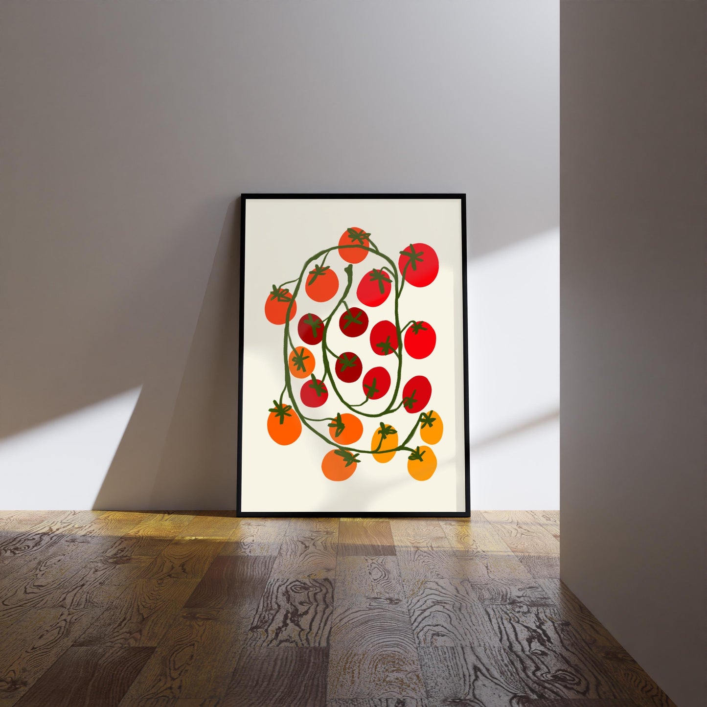 Tomato Vine Kitchen Print: Retro Foodie Wall Art