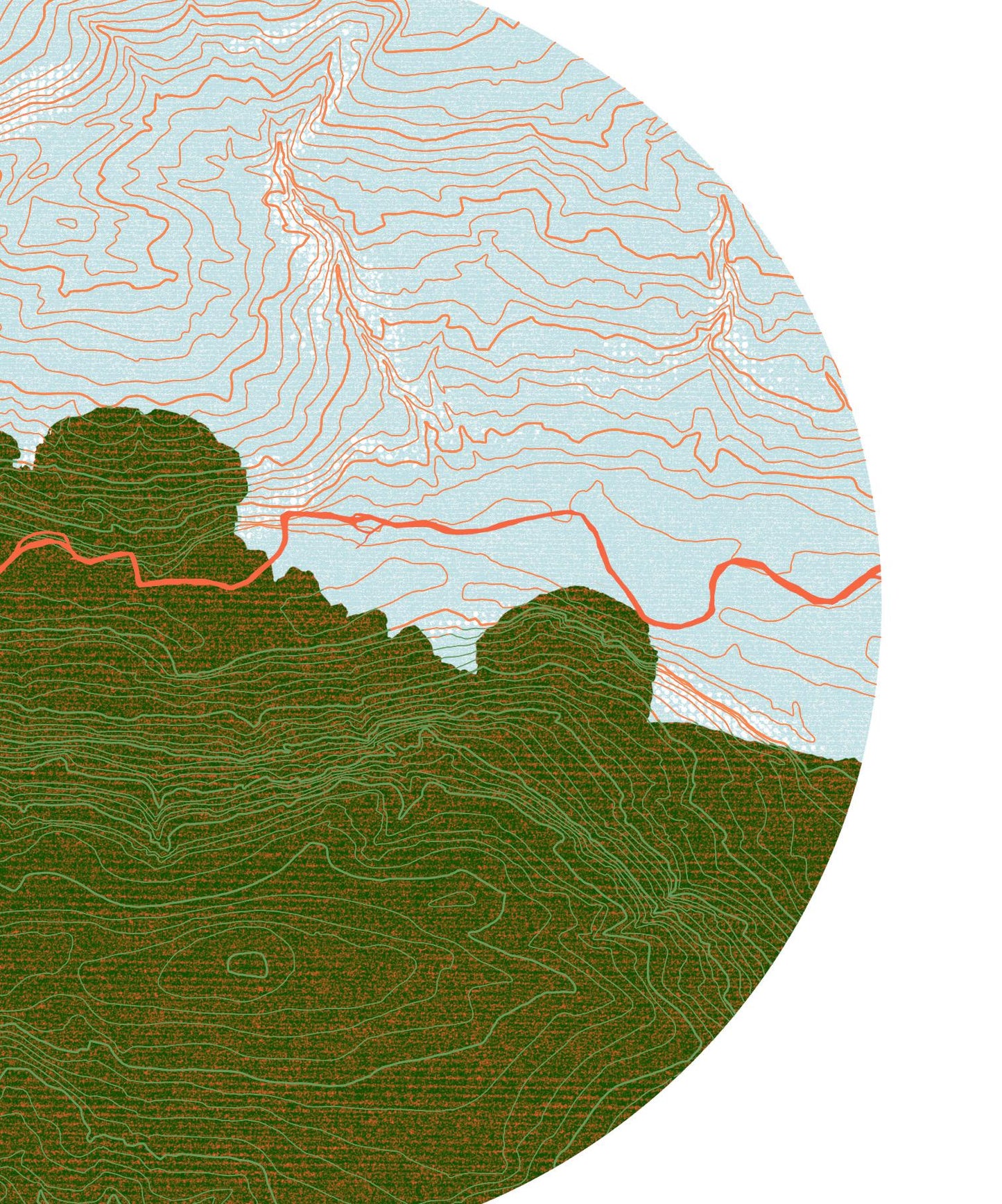 Ilkley Topography Cow and Calf Silhouette | Hiking | Outdoors | Nature | Yorkshire print