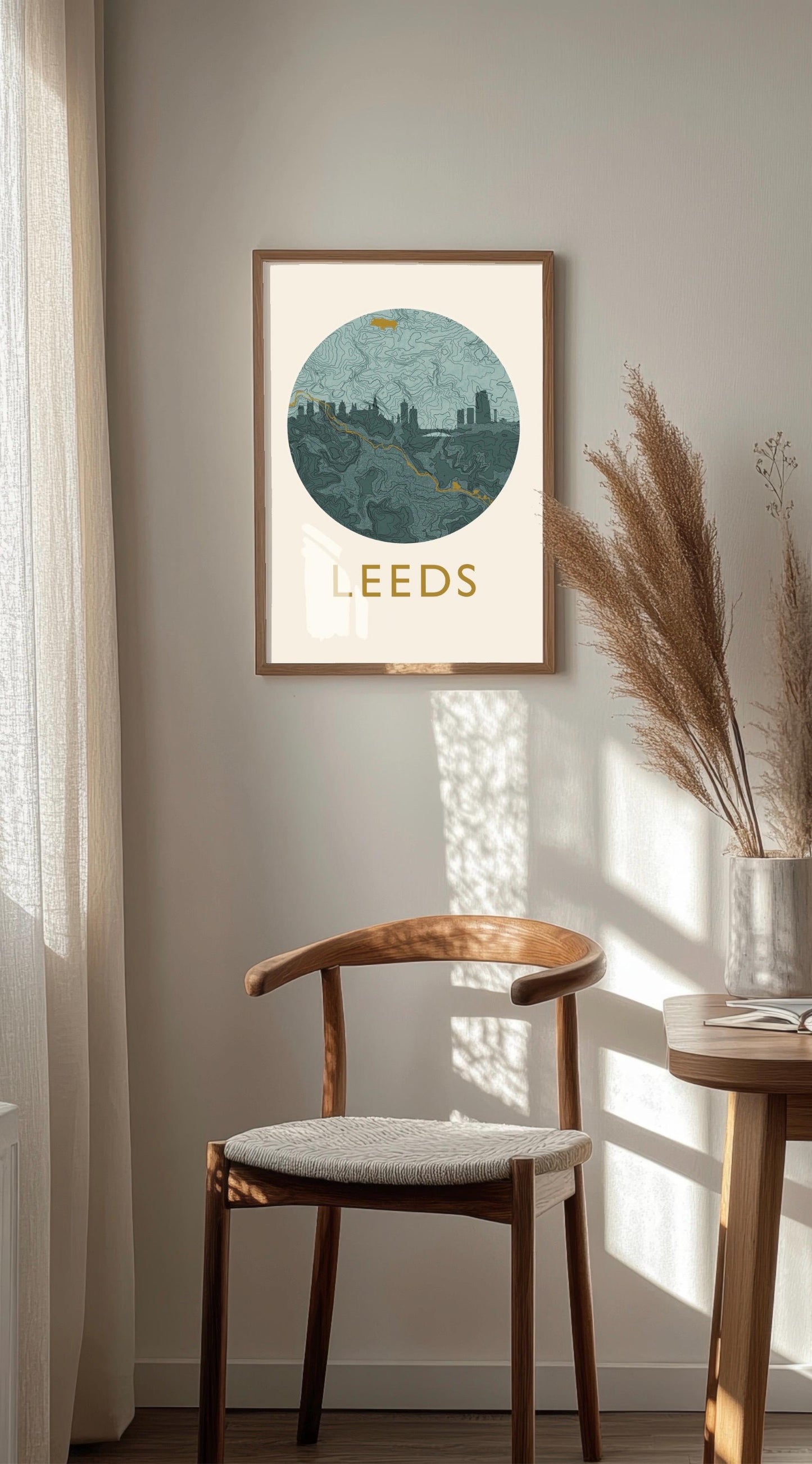 Leeds Skyline Topography Art Print | Modern City Topography Poster
