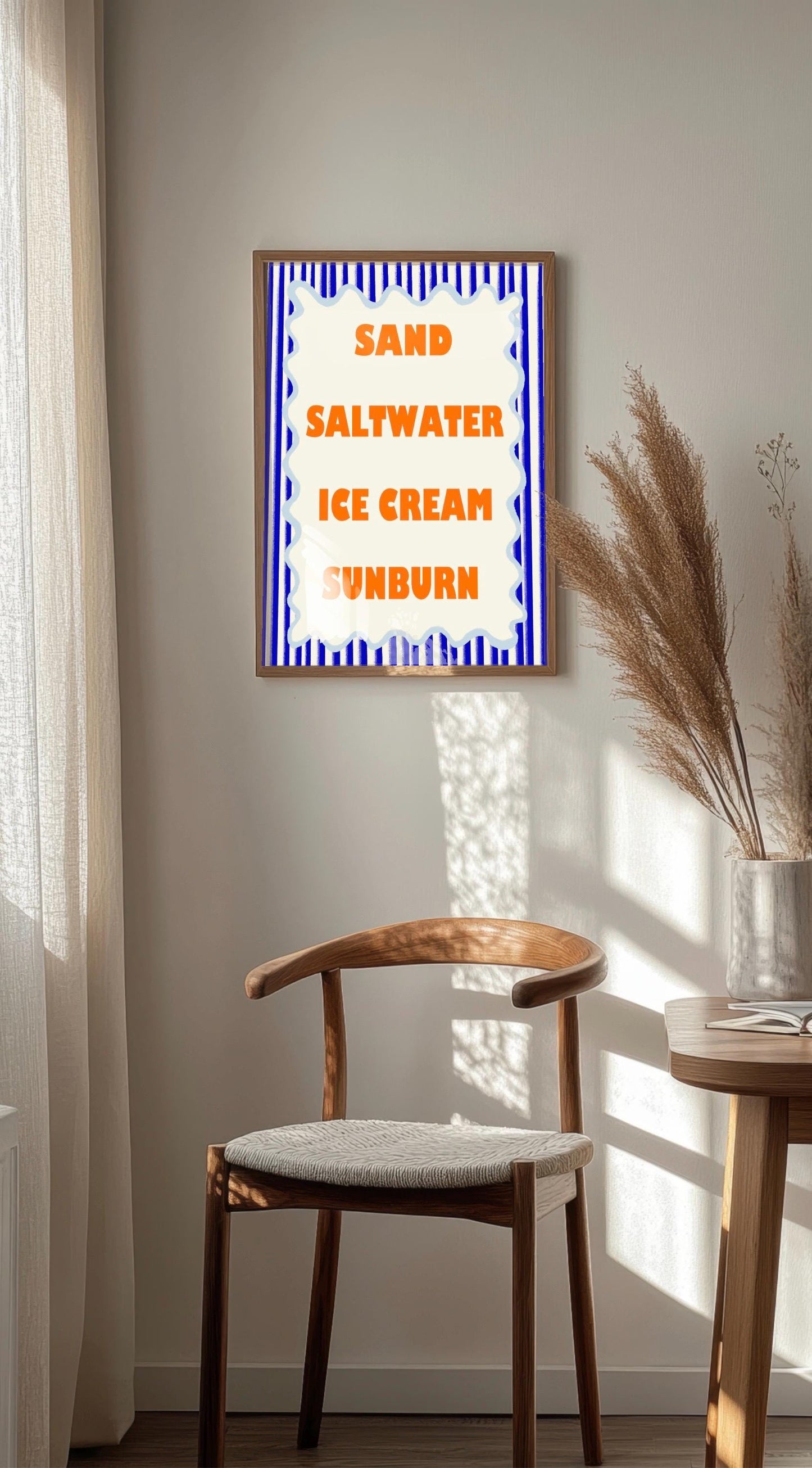 Vintage Beach Wall Art Print | Sand, Saltwater, Ice Cream, Sunburn