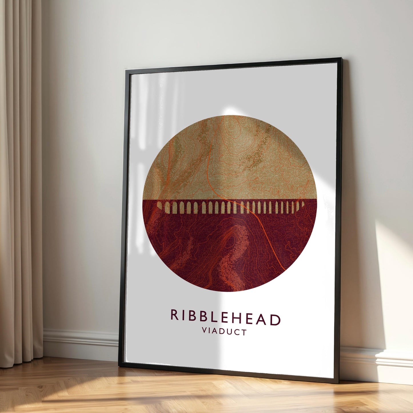 Ribblehead Viaduct Topography Silhouette | Yorkshire print | Yorkshire Dales Art